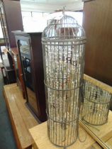 A decorative cage lamp