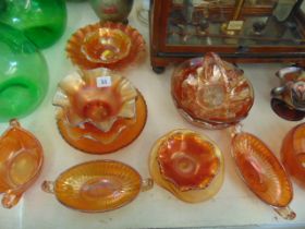 A qty of assorted carnival glass