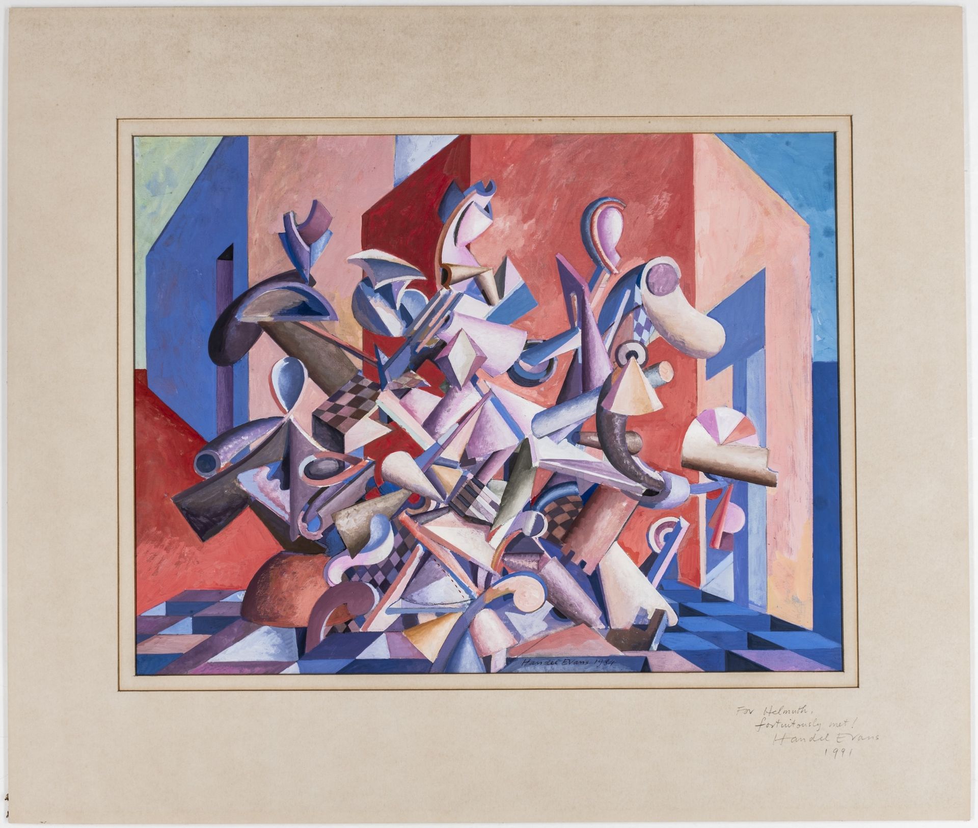 Evans, Handel. Late Red-Blue. Gouache - Image 2 of 3