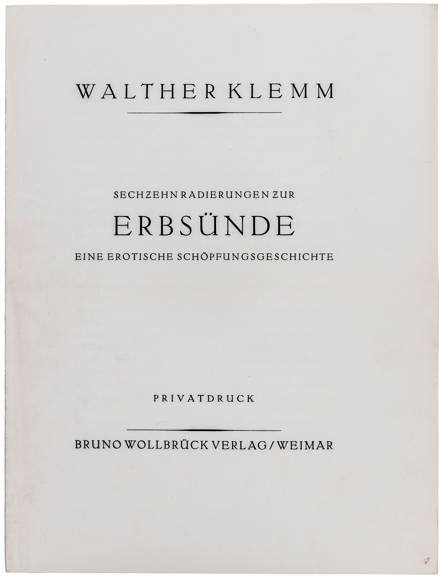 Klemm, Walther. Sechzehn Radierungen - Image 4 of 7