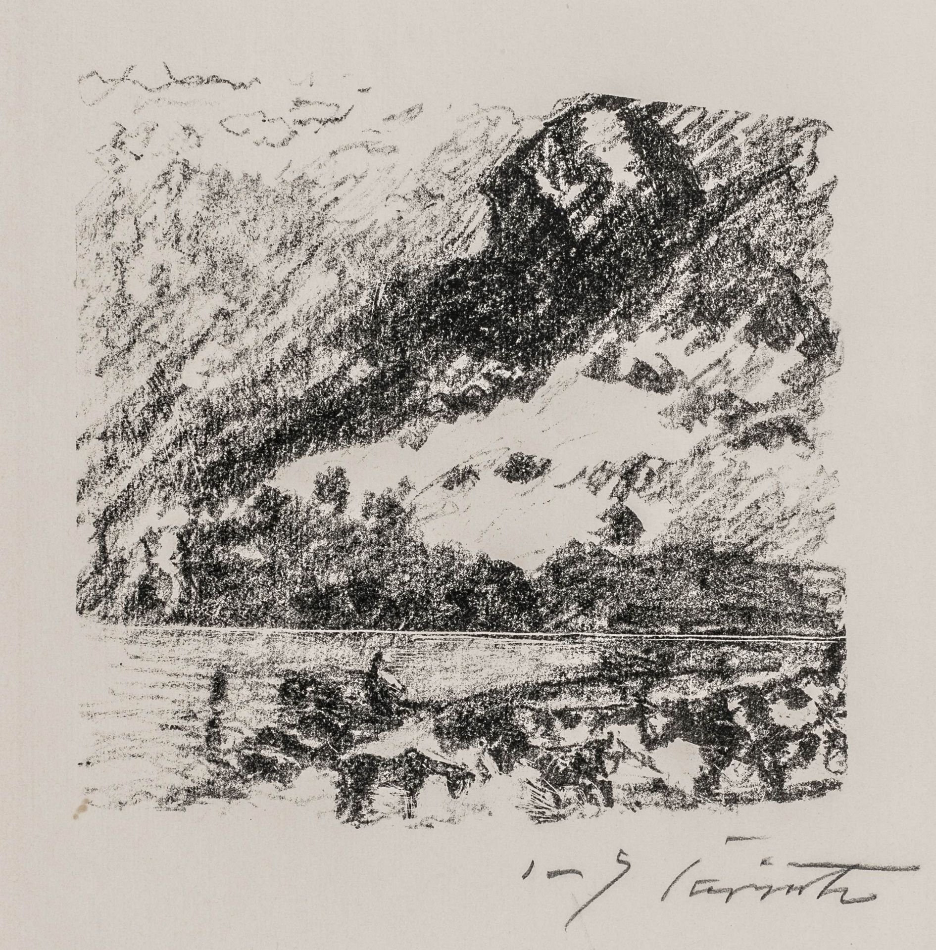 Corinth, Lovis. Bergsee. Lithographie