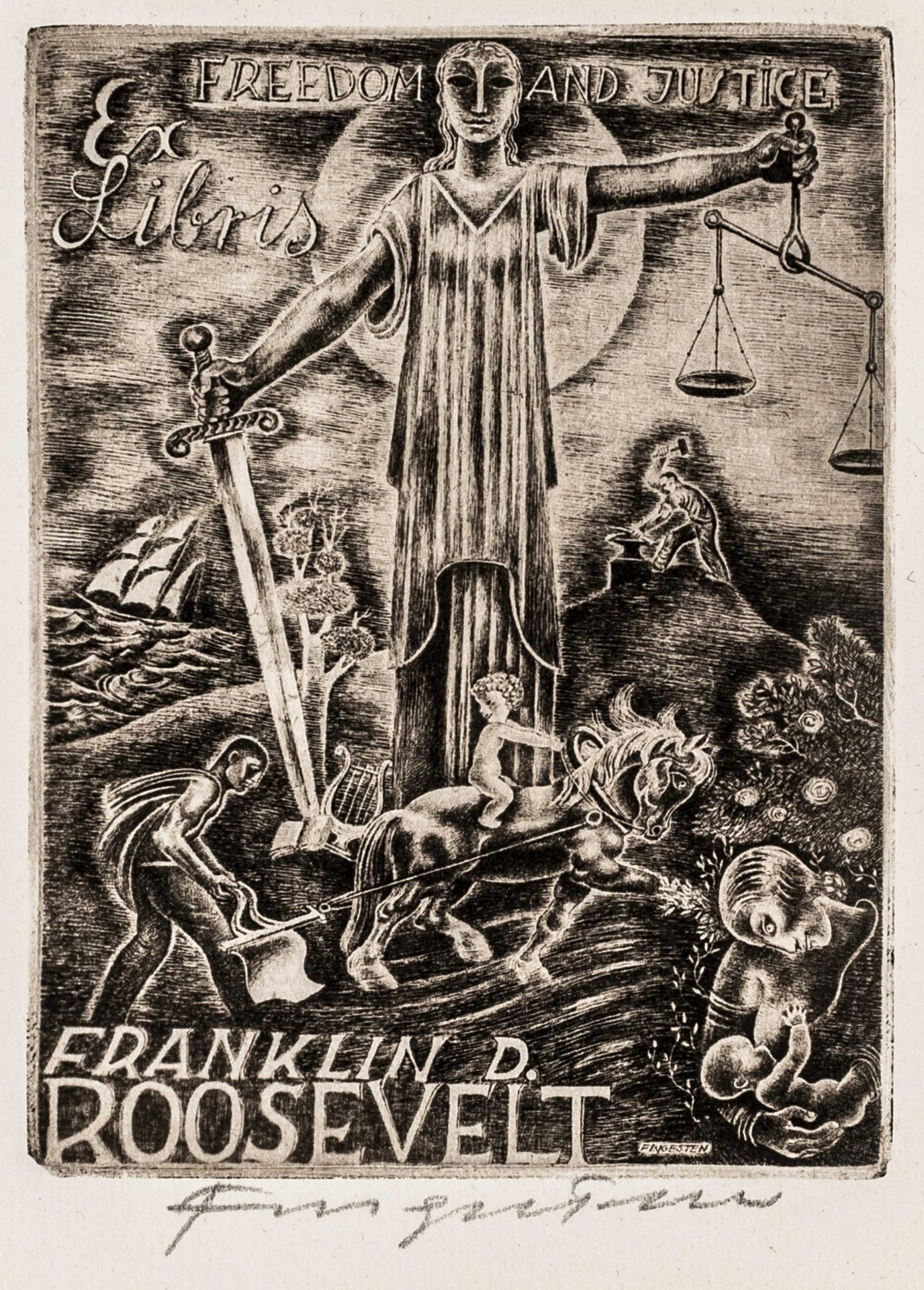 Exlibris - Fingesten, Michel.