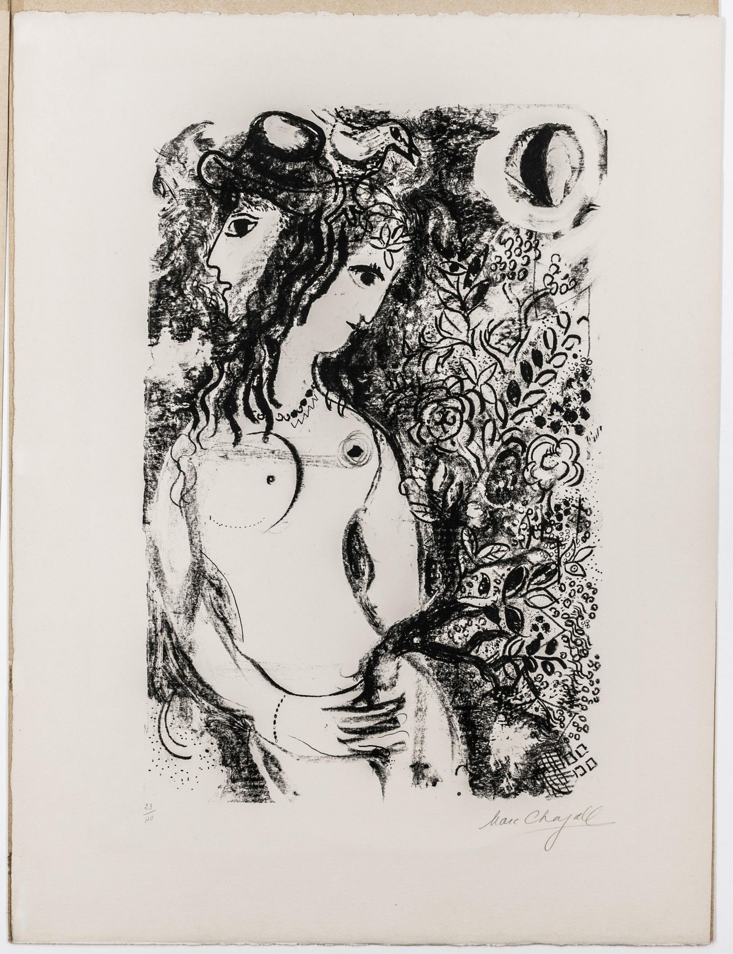 Chagall, Marc. Couple à l'oiseau. - Image 2 of 2