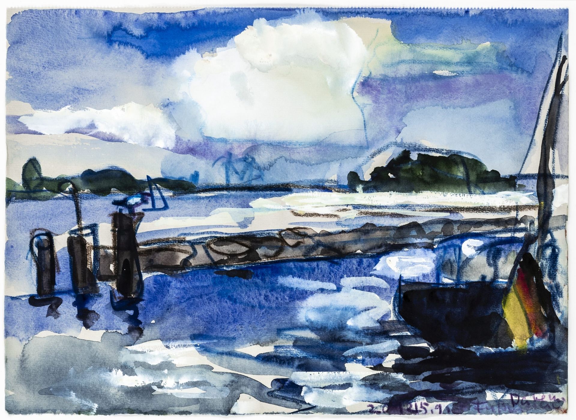 Fussmann, Klaus. Dänemark. Aquarell, - Bild 2 aus 2