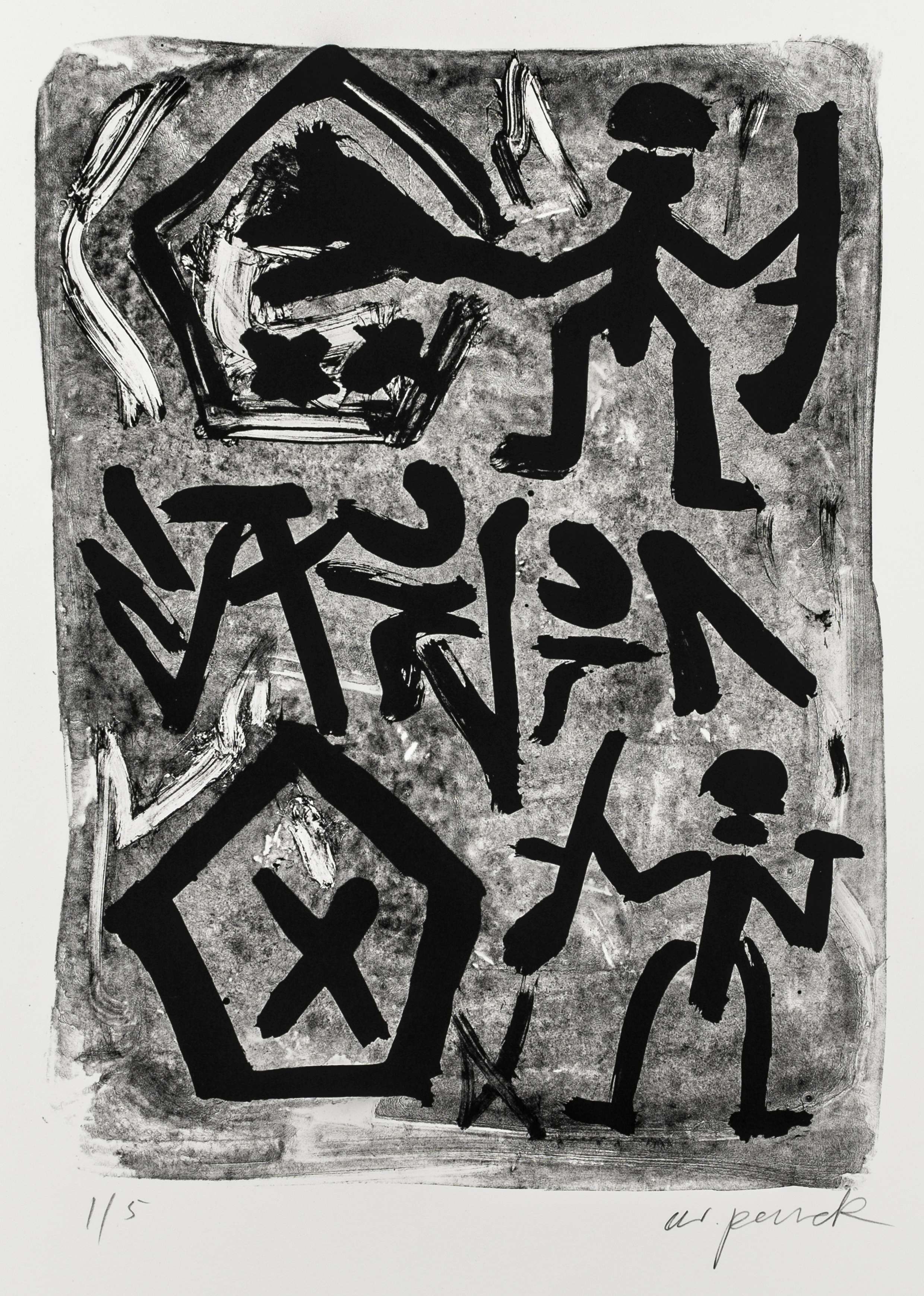 Penck, A. R. Folge von 5 Lithographien - Image 4 of 10