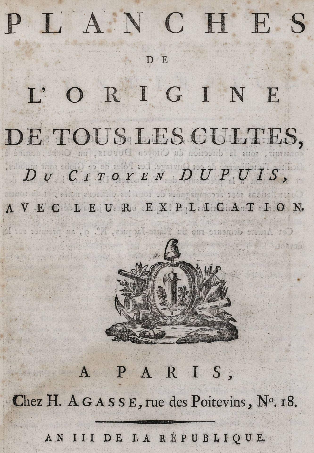 Dupuis, Charles-Francois. Origine de - Image 3 of 3
