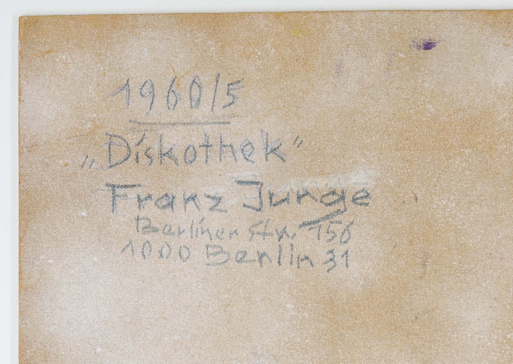 Junge, Franz. Diskothek. Öl auf - Image 3 of 3