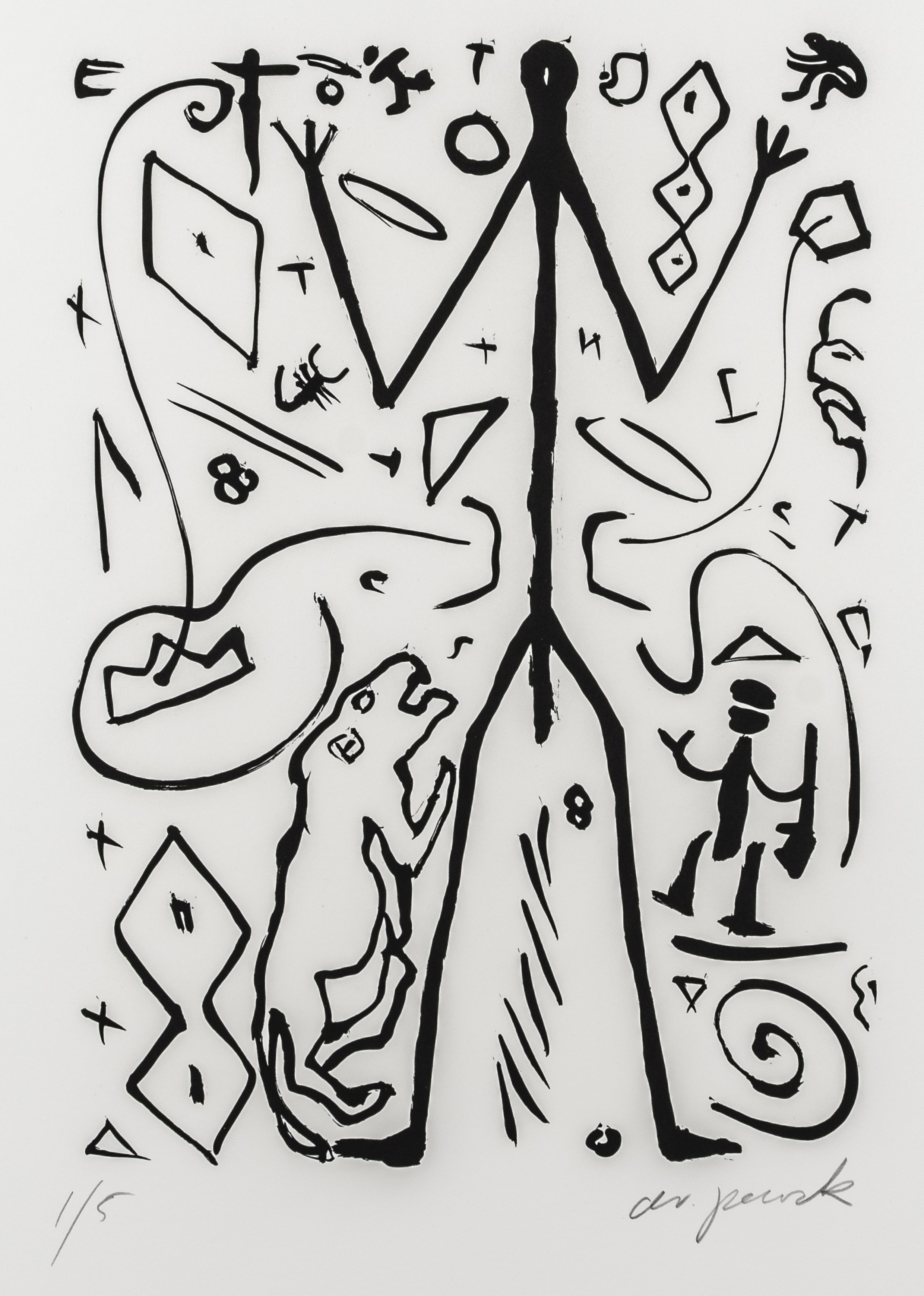 Penck, A. R. Folge von 5 Lithographien - Image 2 of 10