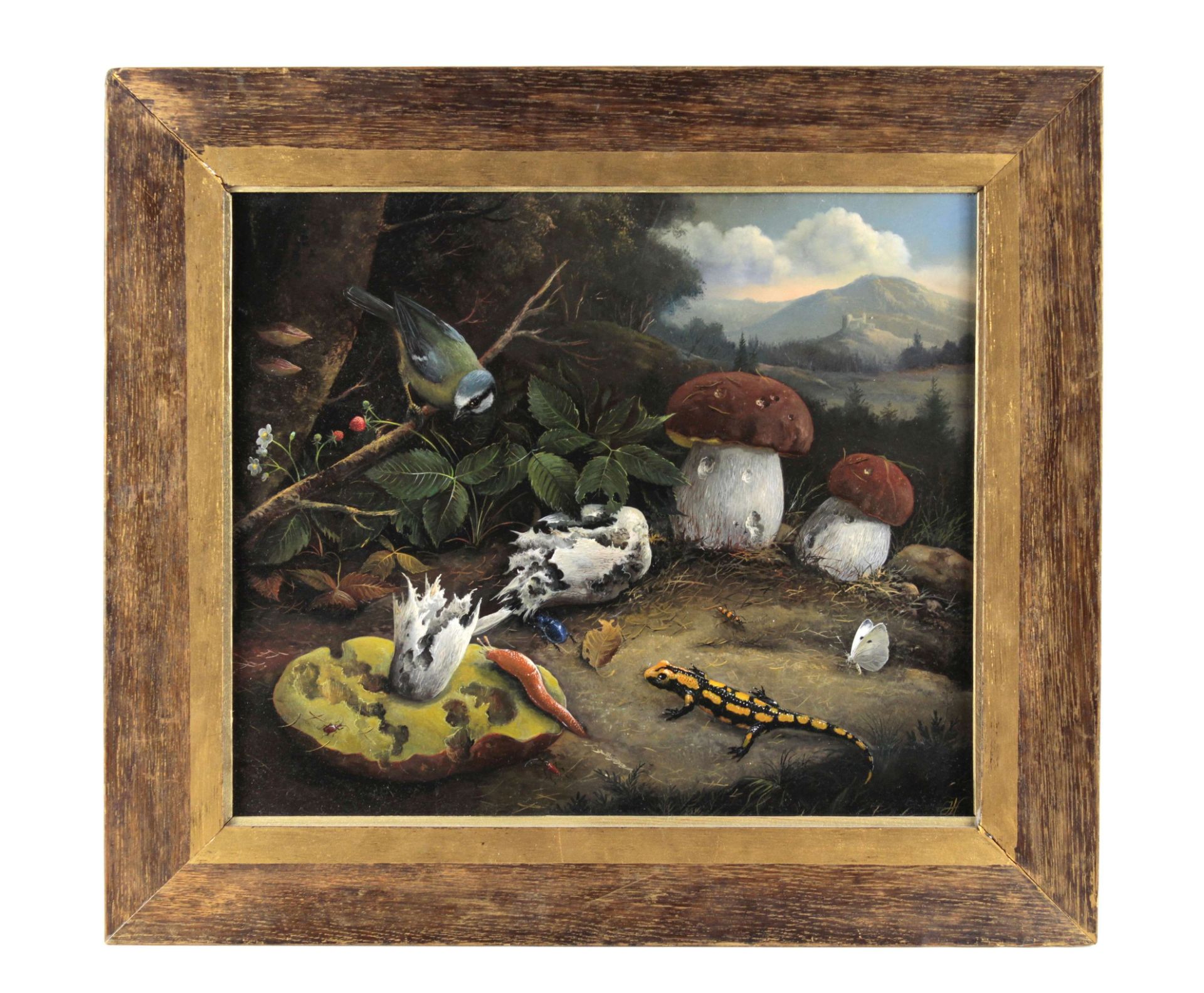 Feines Ölbild mit Darstellung von Pilzen