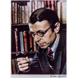 Freund, Gisèle. Jean-Paul Sartre mit