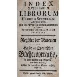 Buchwesen - Haude und Spener. Index