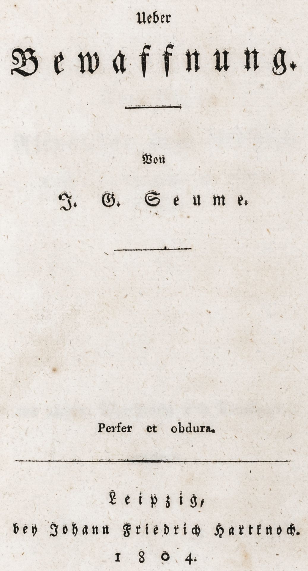 Seume, Johann Gottfried. Ueber