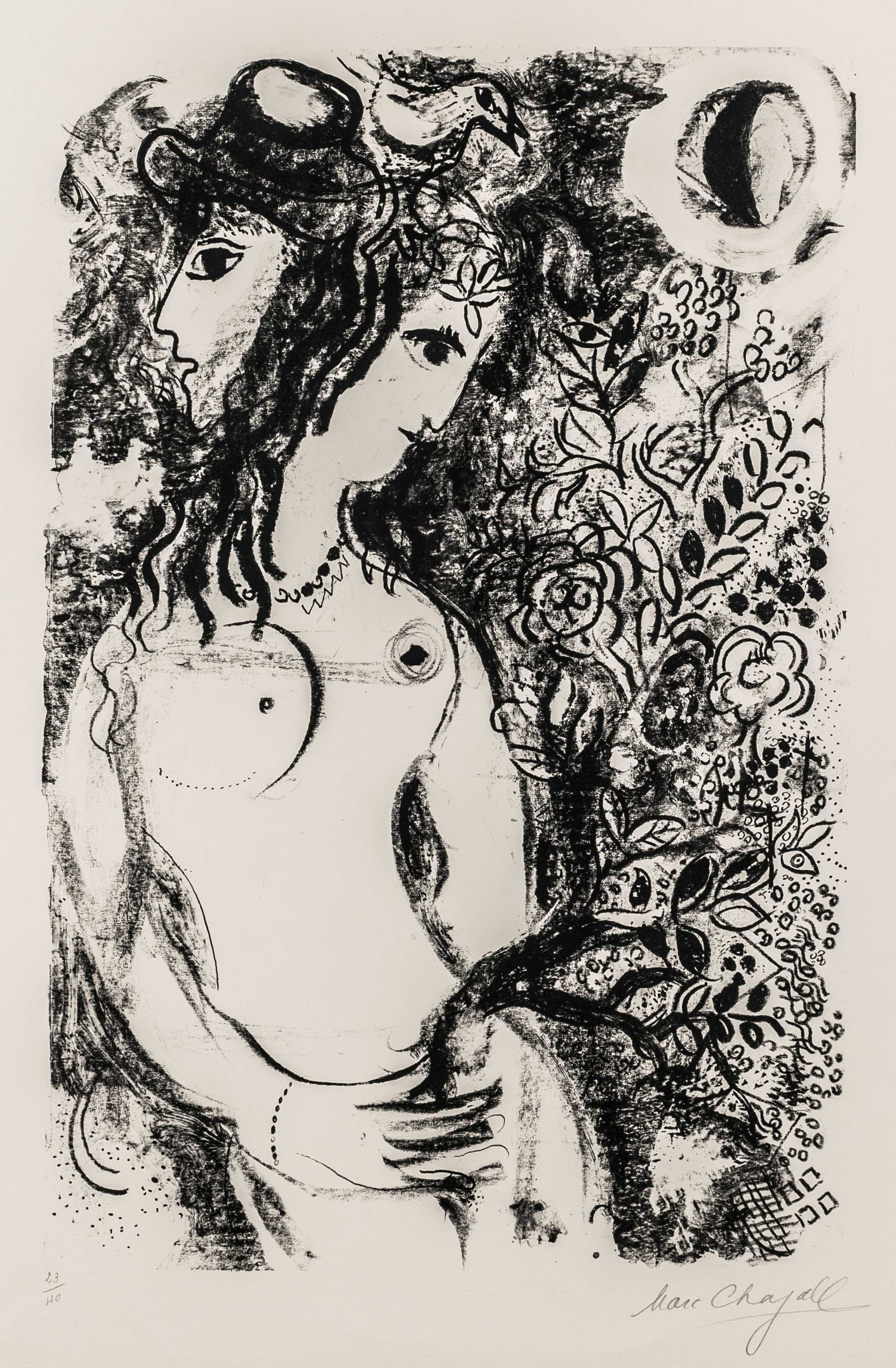 Chagall, Marc. Couple à l'oiseau.