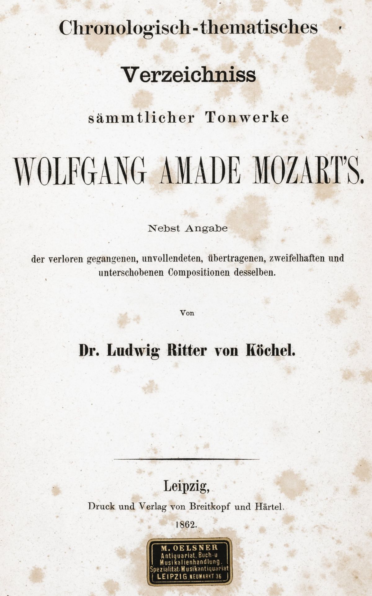 Musik - Köchel, Ludwig von.