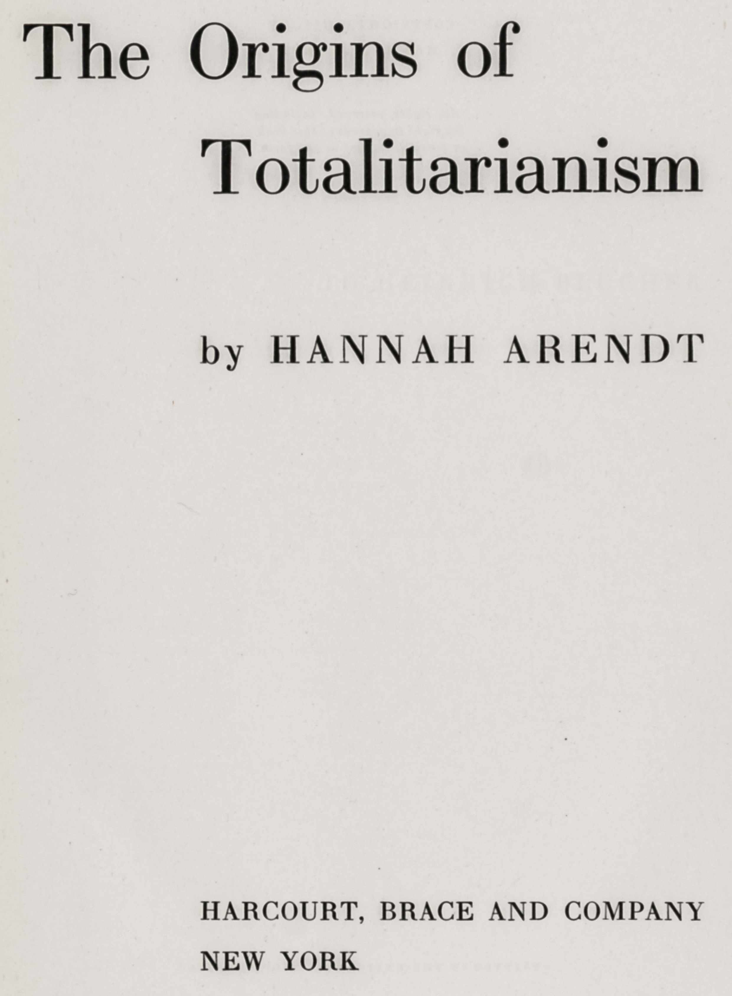 Arendt, Hannah. The Origins of - Image 2 of 2