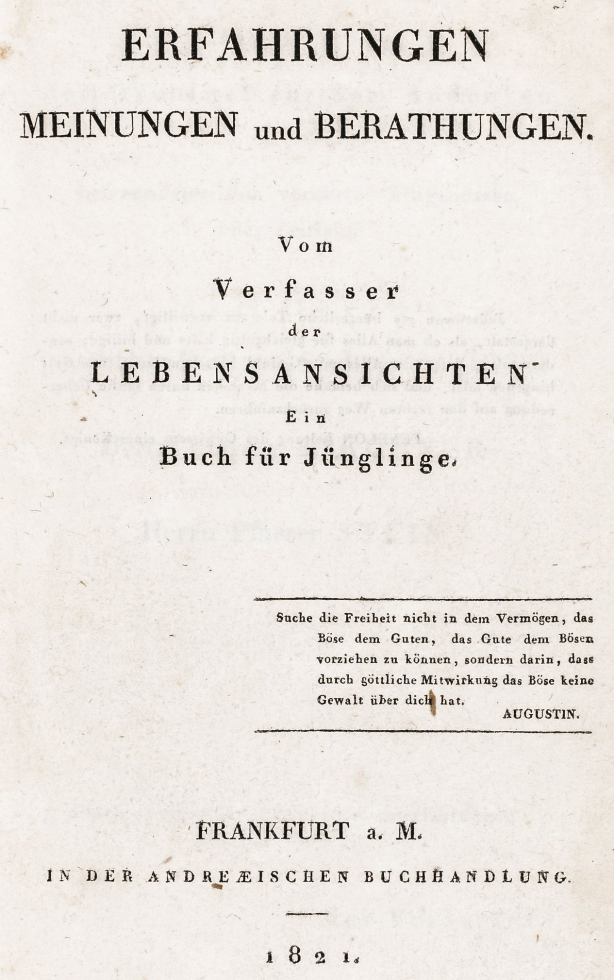 Willemer, Johann Jakob. Erfahrungen,