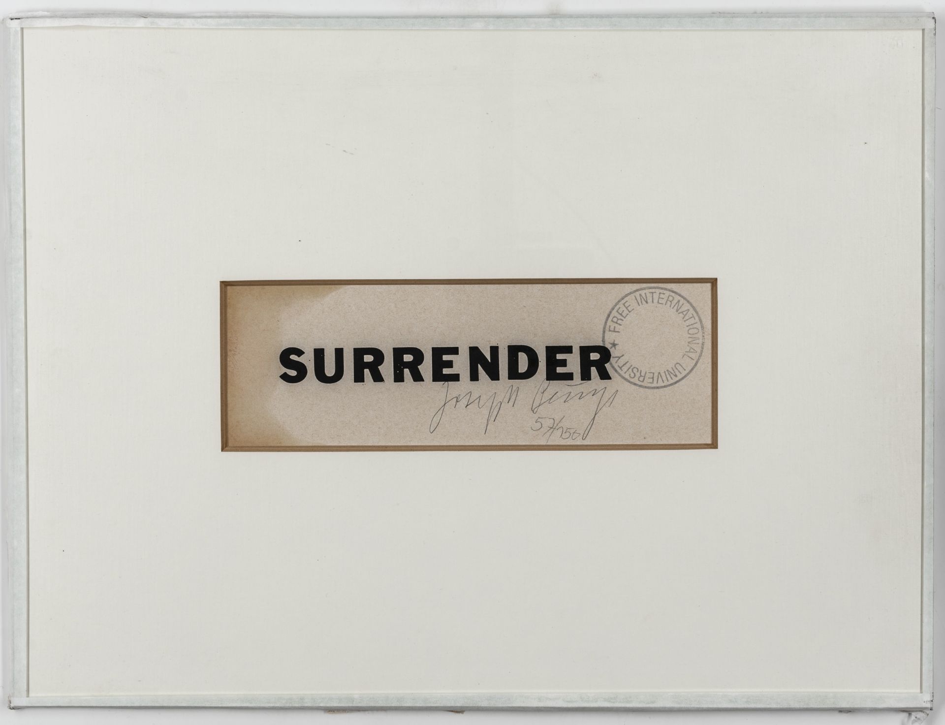 Beuys, Joseph. Surrender II.