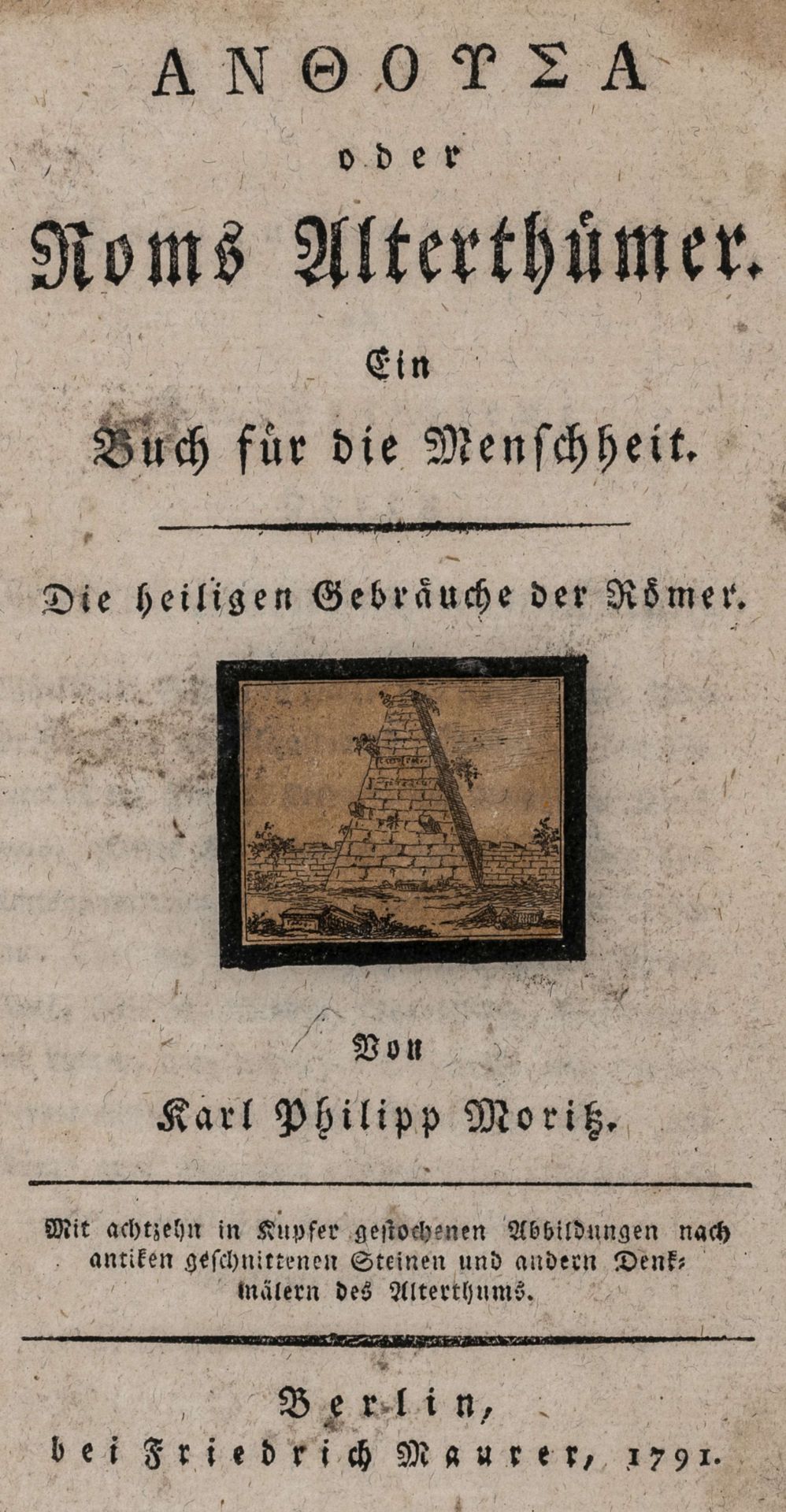 Moritz, Karl Philipp; Rambach, - Image 2 of 6