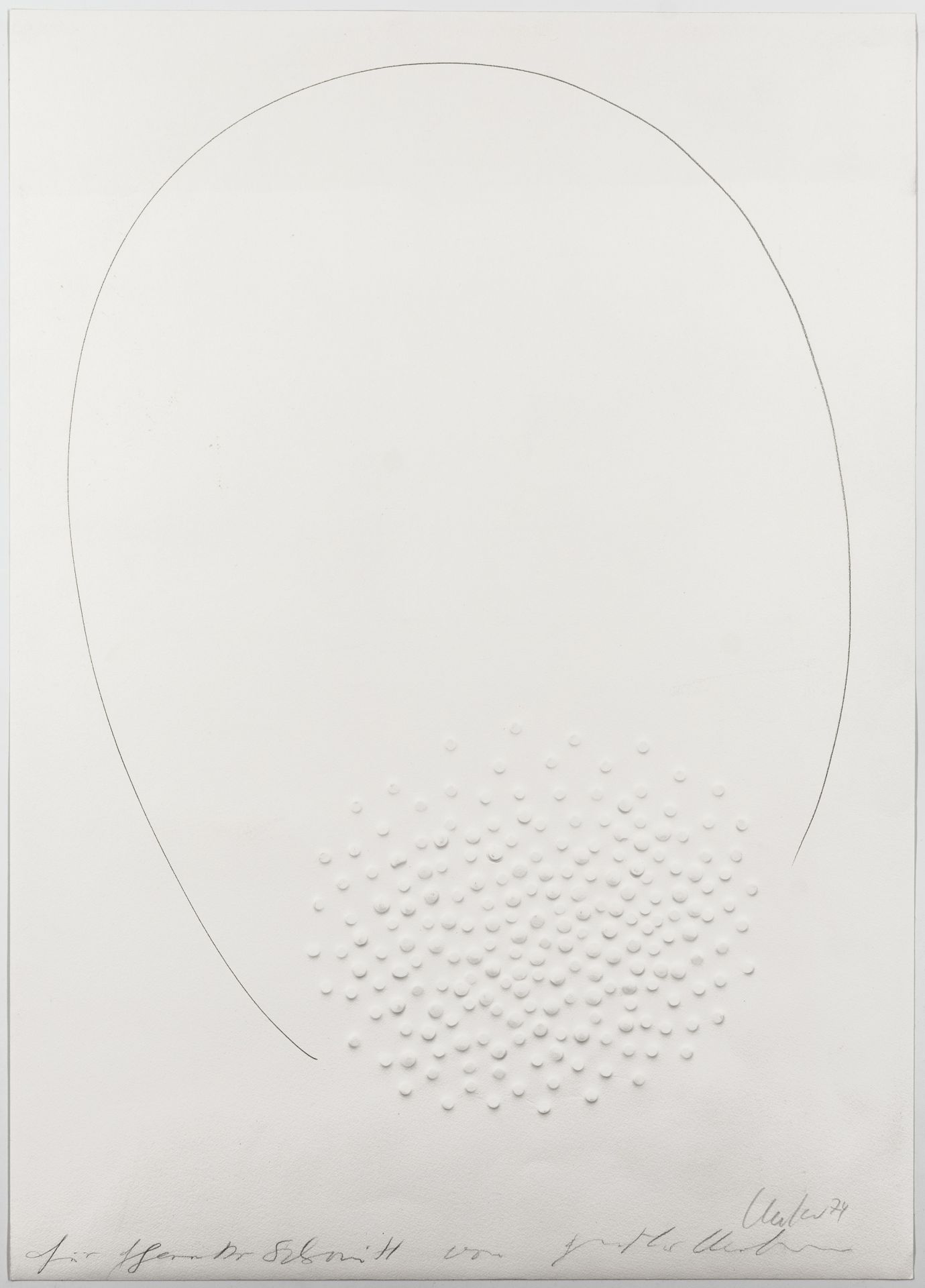 Uecker, Günther. Hommage à Fontana. - Image 2 of 2