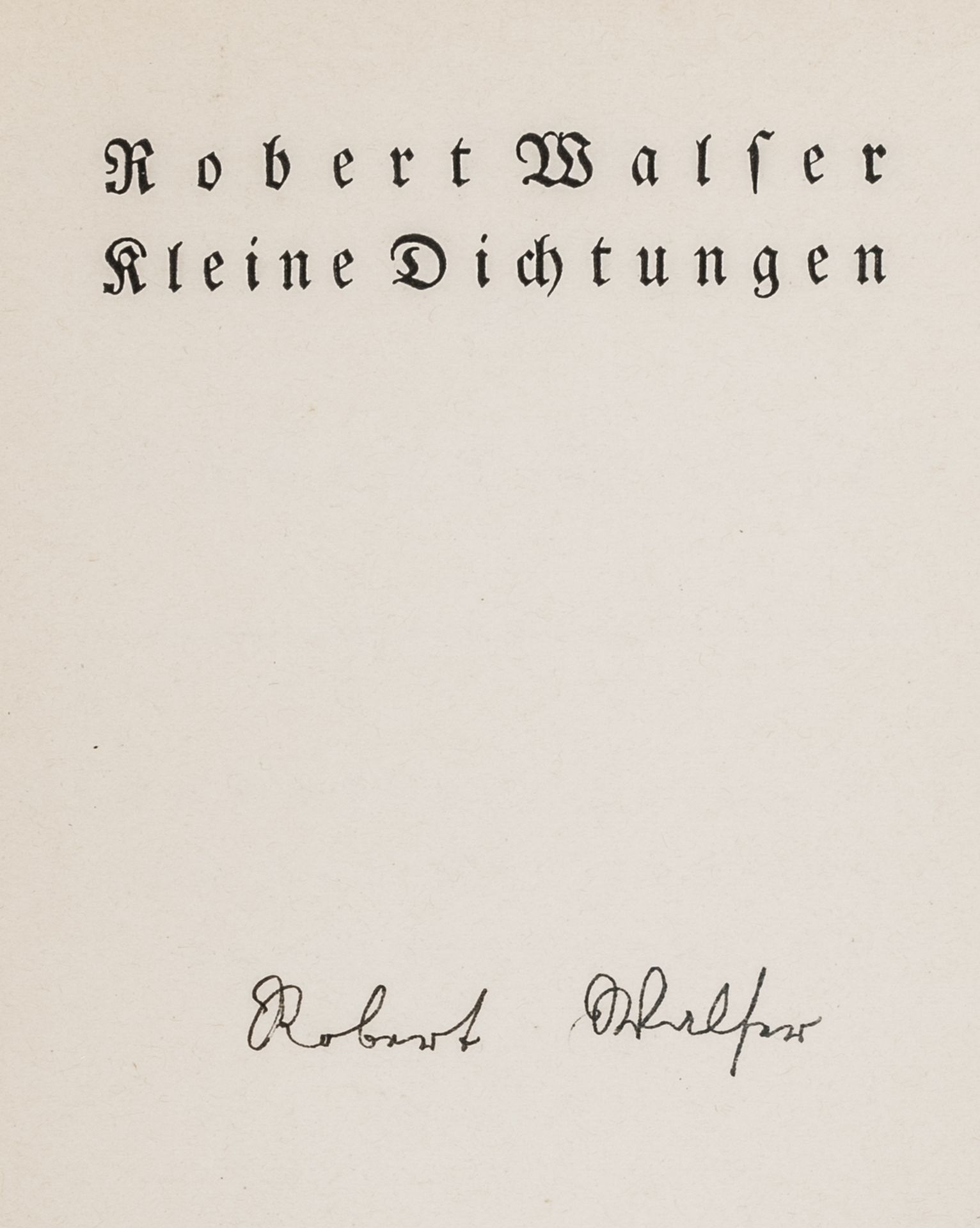 Walser, Robert. Kleine Dichtungen. - Image 2 of 2