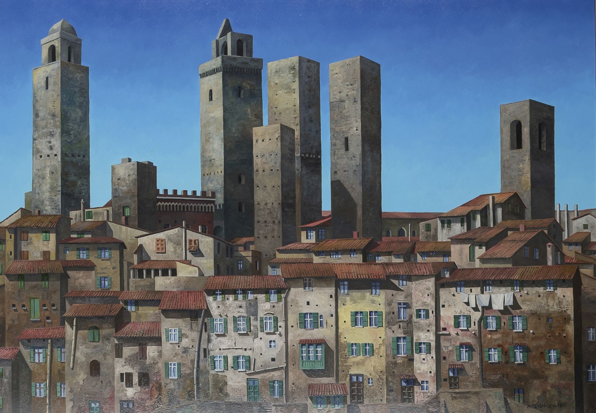 Hansen, Hartmut. San Gimignano. Öl auf