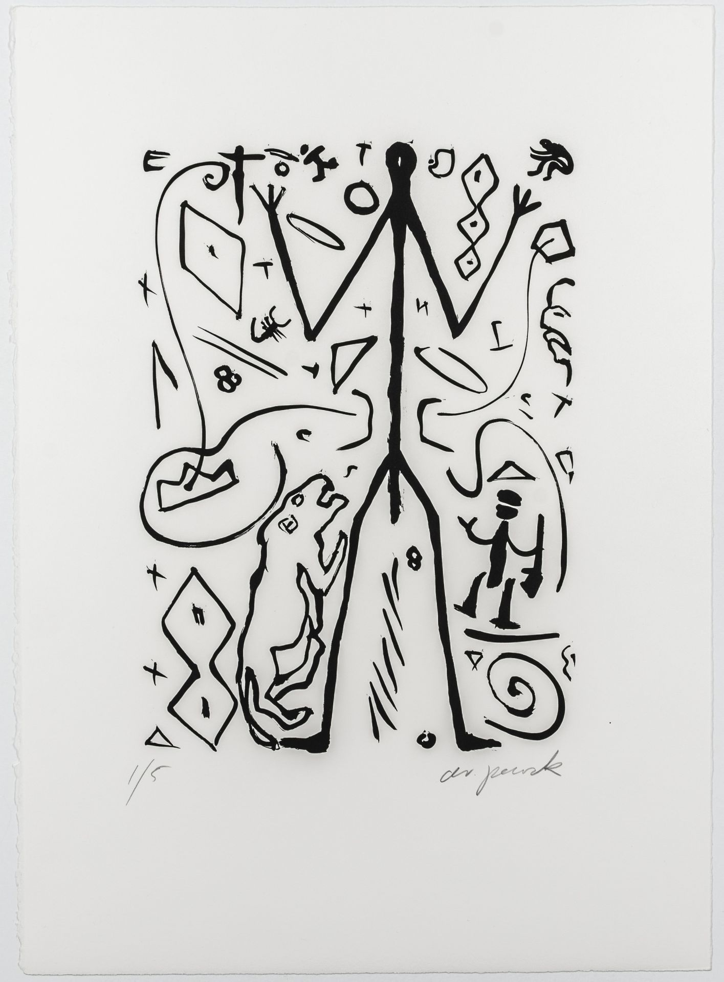 Penck, A. R. Folge von 5 Lithographien - Image 7 of 10