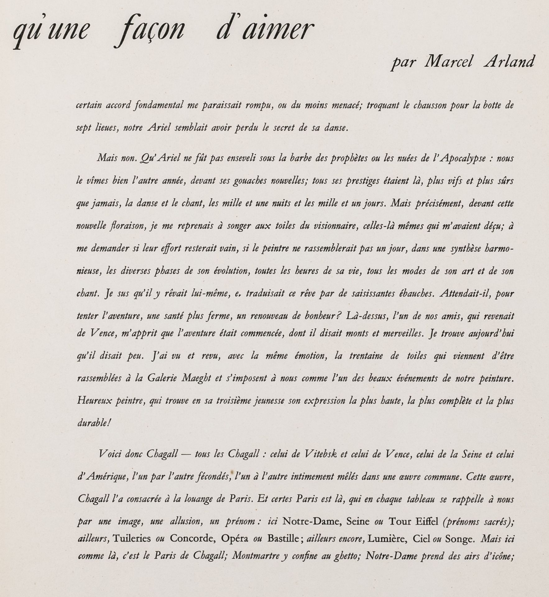 Chagall, Marc. La Tour Eiffel à l'Âne. - Bild 2 aus 3