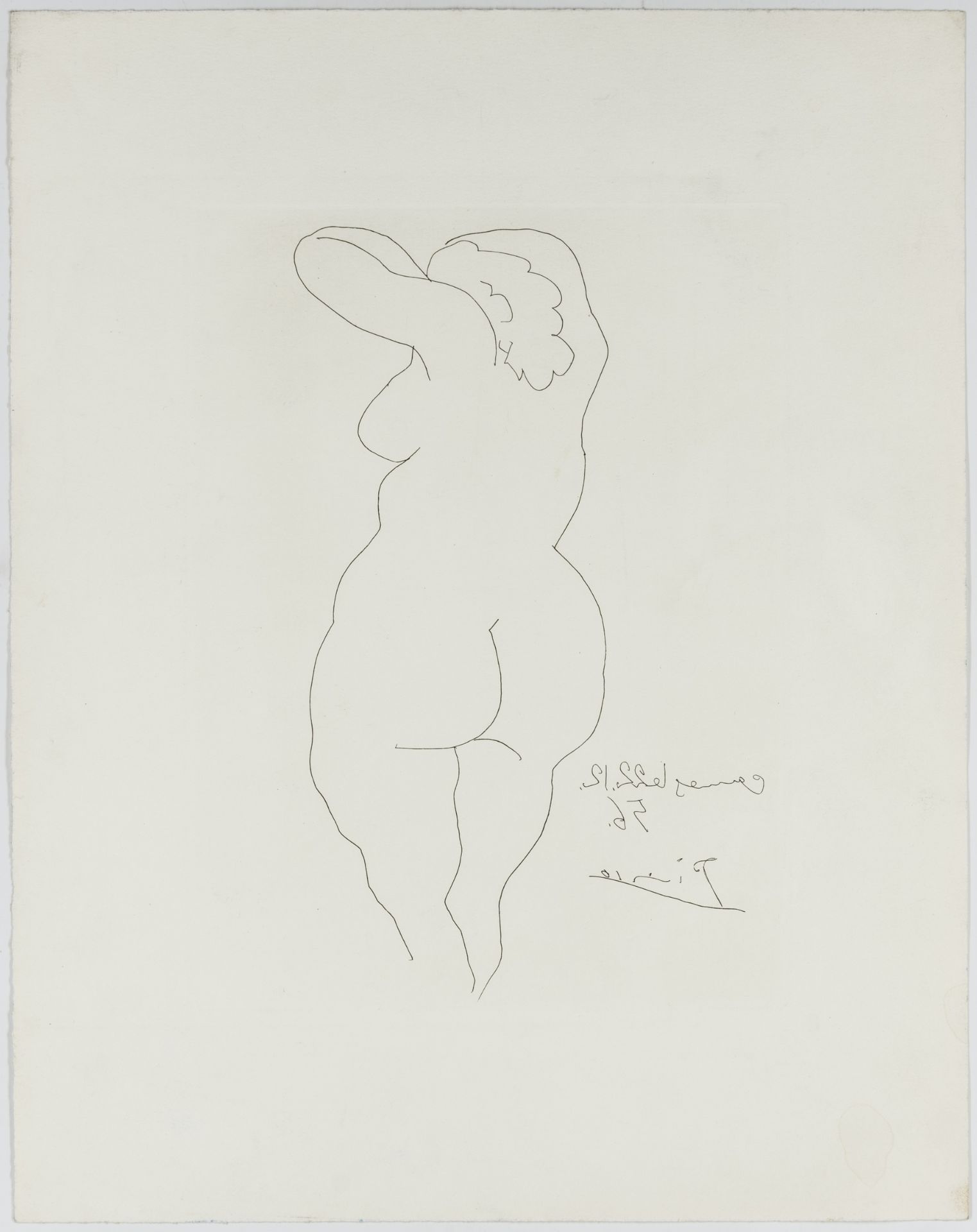 Picasso, Pablo. Femme nue de Dos. - Bild 2 aus 2