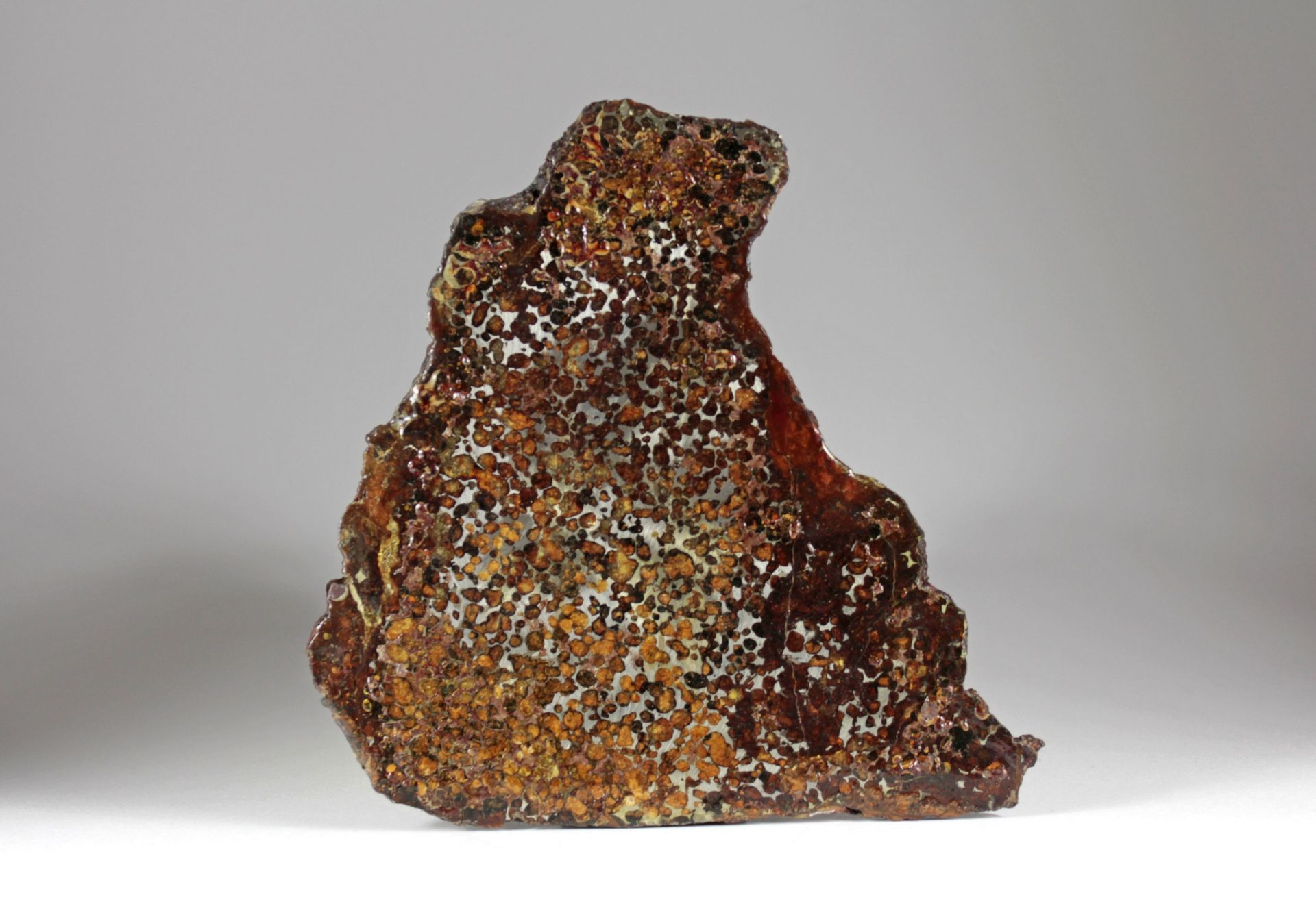 Große Scheibe eines Steineisenmeteoriten Pallasit - Bild 2 aus 3