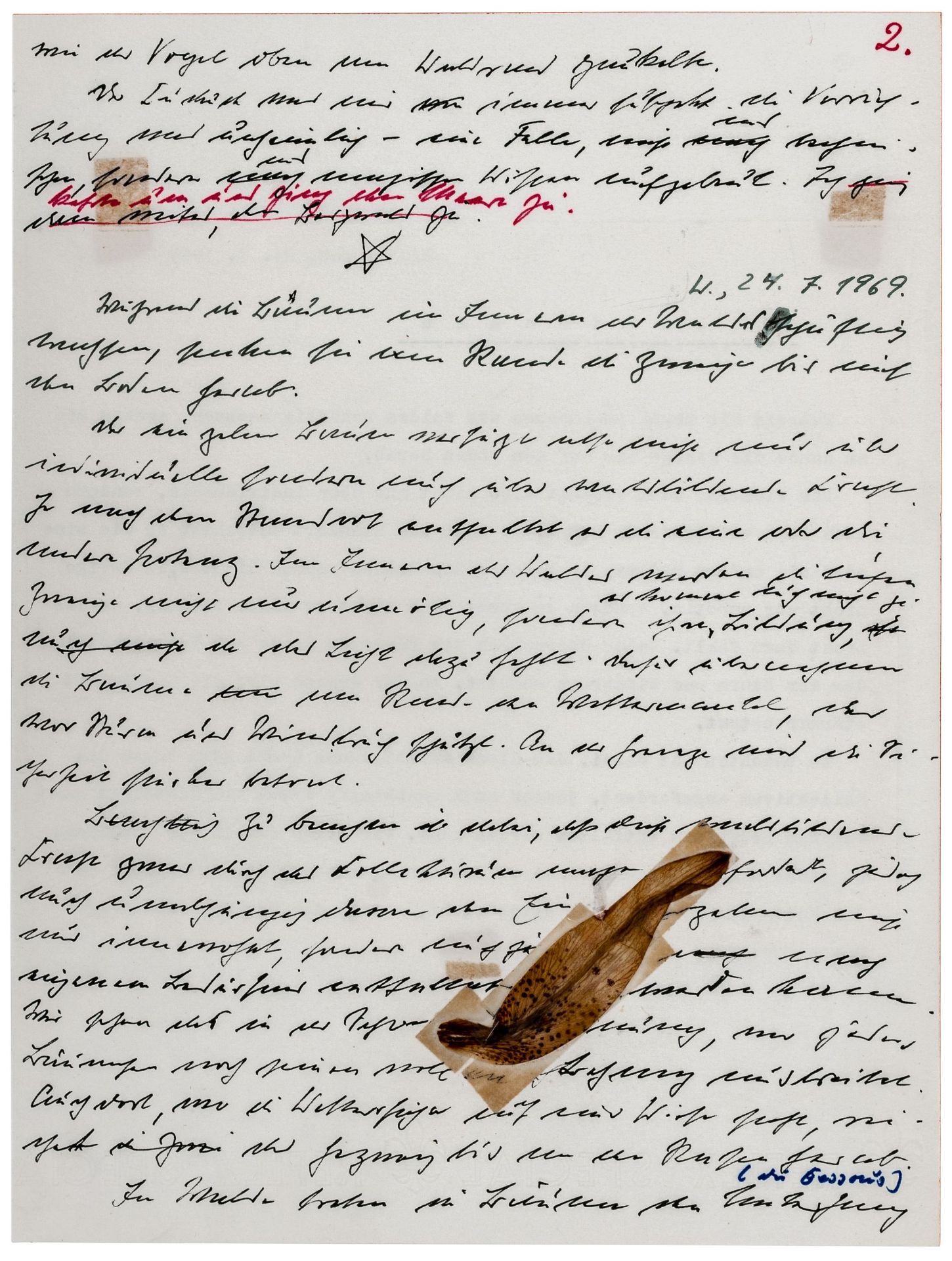 Jünger, Ernst. Eigenhändiger Brief mit - Image 2 of 4