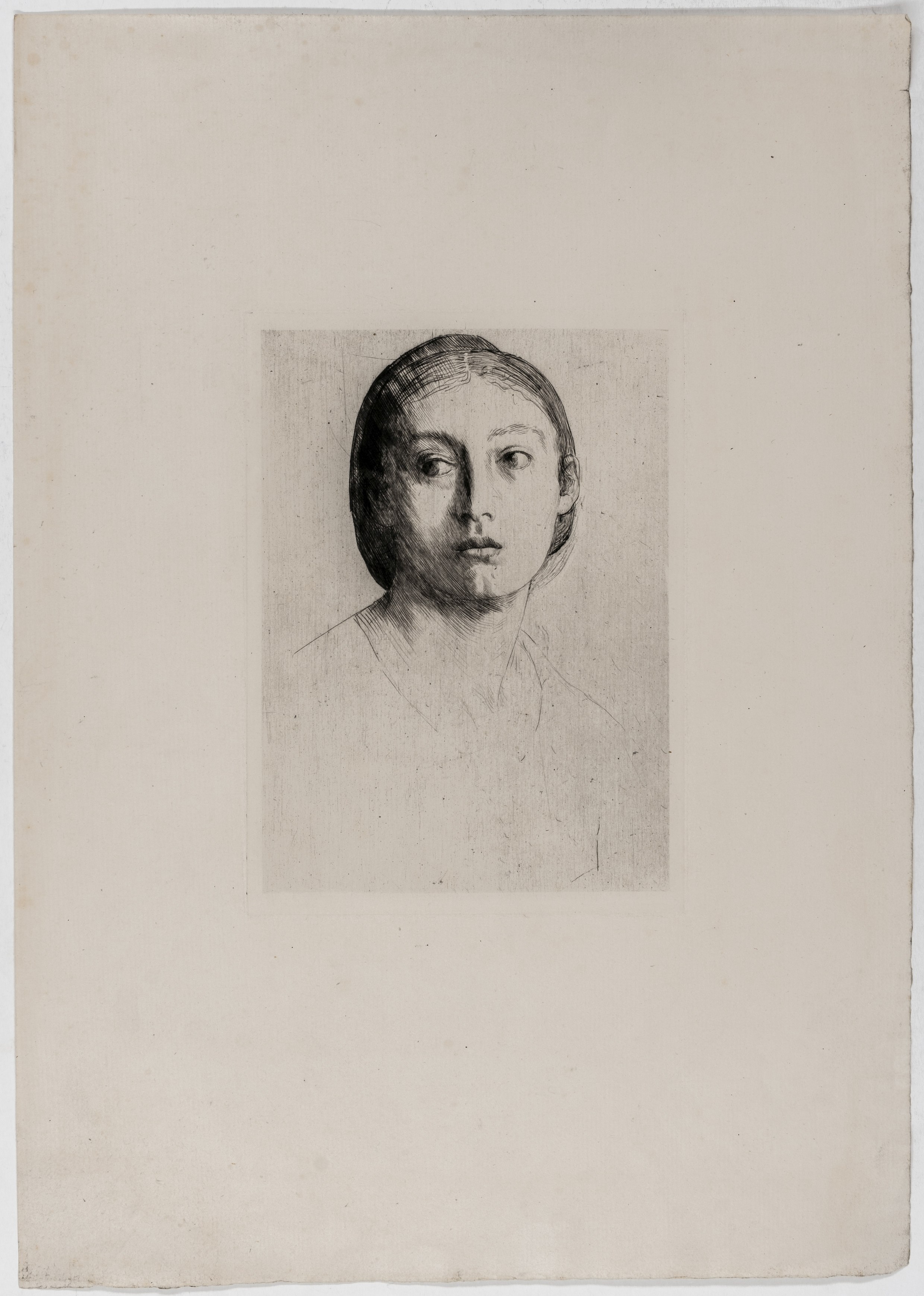 Legros, Alphonse. Portrait d'une jeune - Image 2 of 2