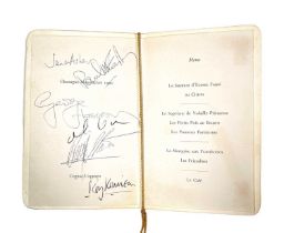 THE BEATLES - A FULLY SIGNED HELP! ROYAL PREMIERE MENU CARD.