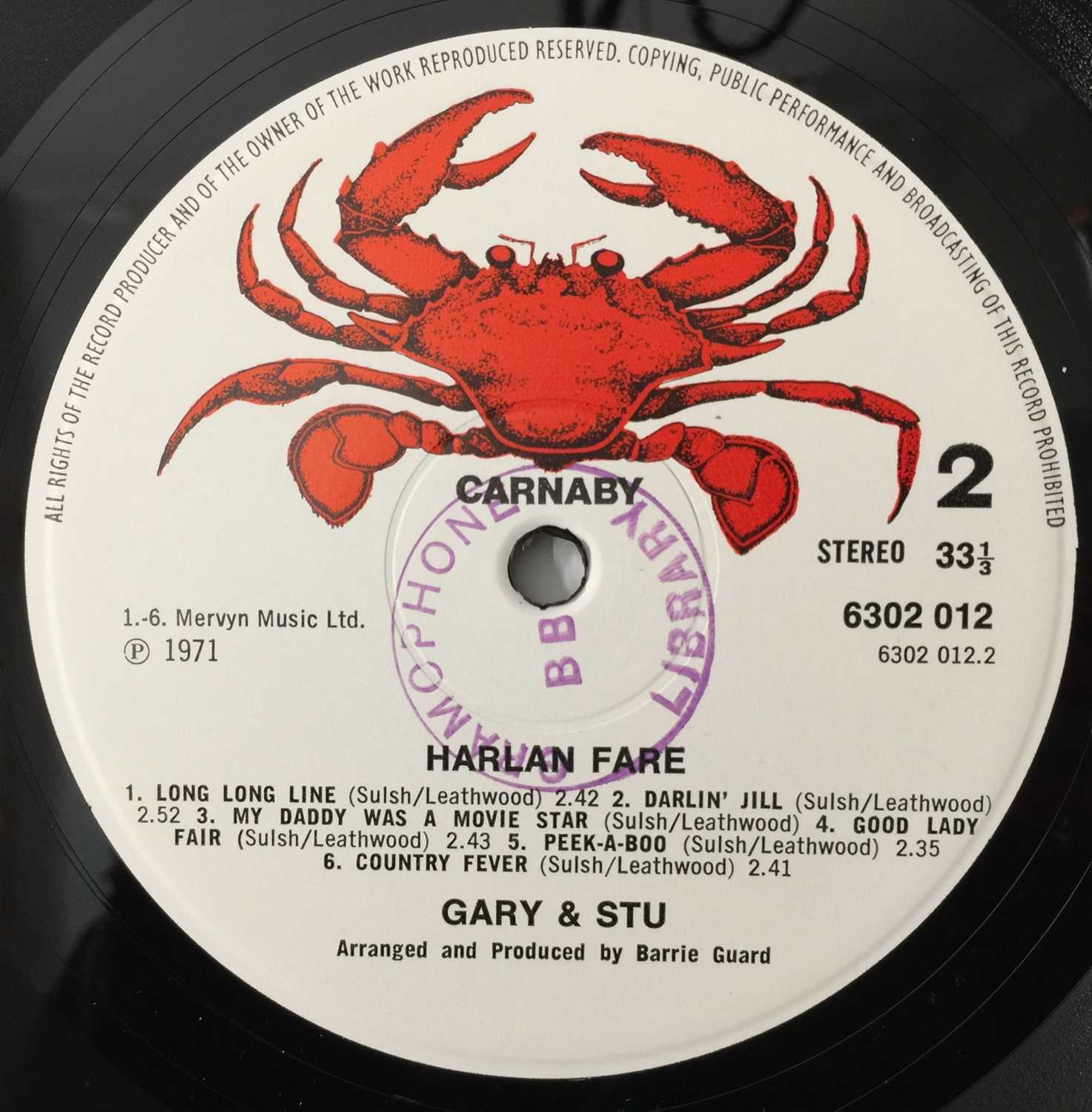 GARY & STU - HARLAN FARE LP (UK ORIGINAL - CARNABY - 6302 012) - Image 5 of 5