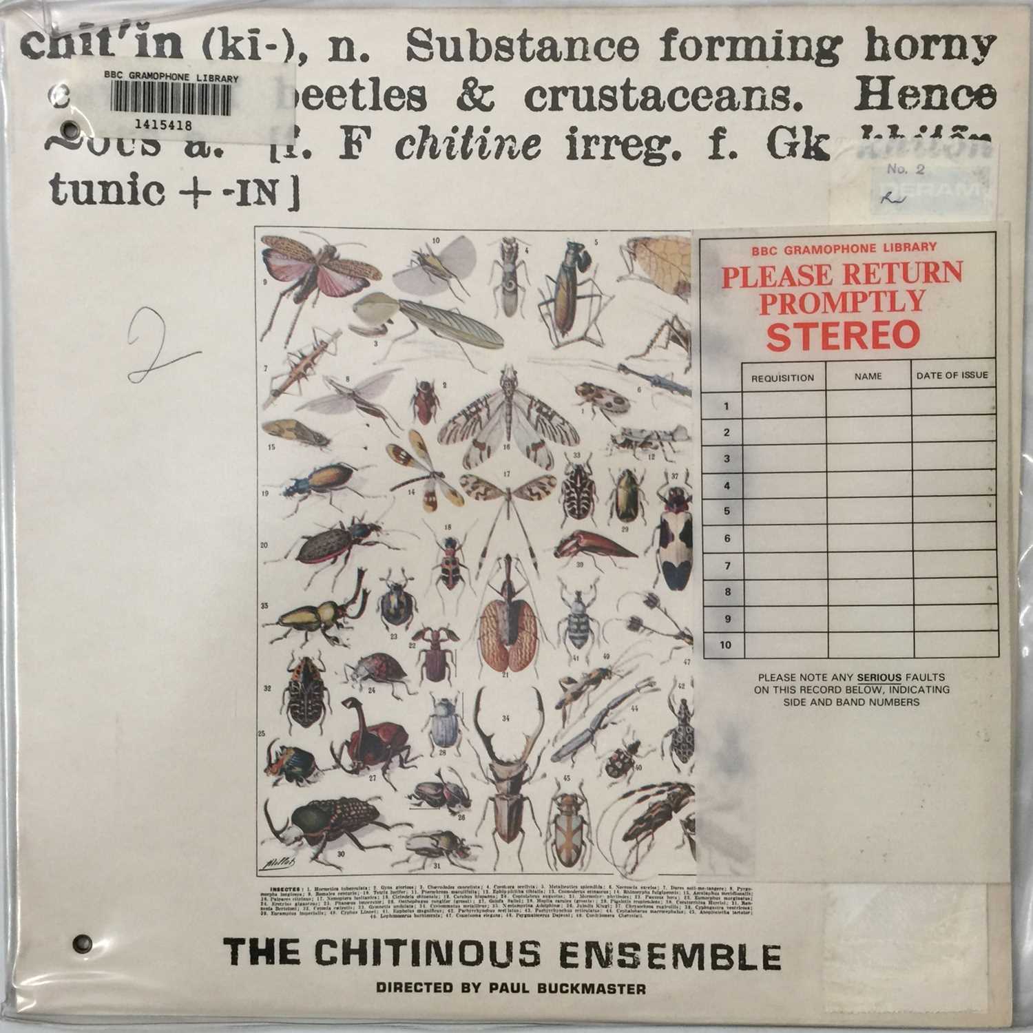 THE CHITINOUS ENSEMBLE - CHITINOUS LP (UK STEREO - DERAM - SML.1093) - Image 2 of 5
