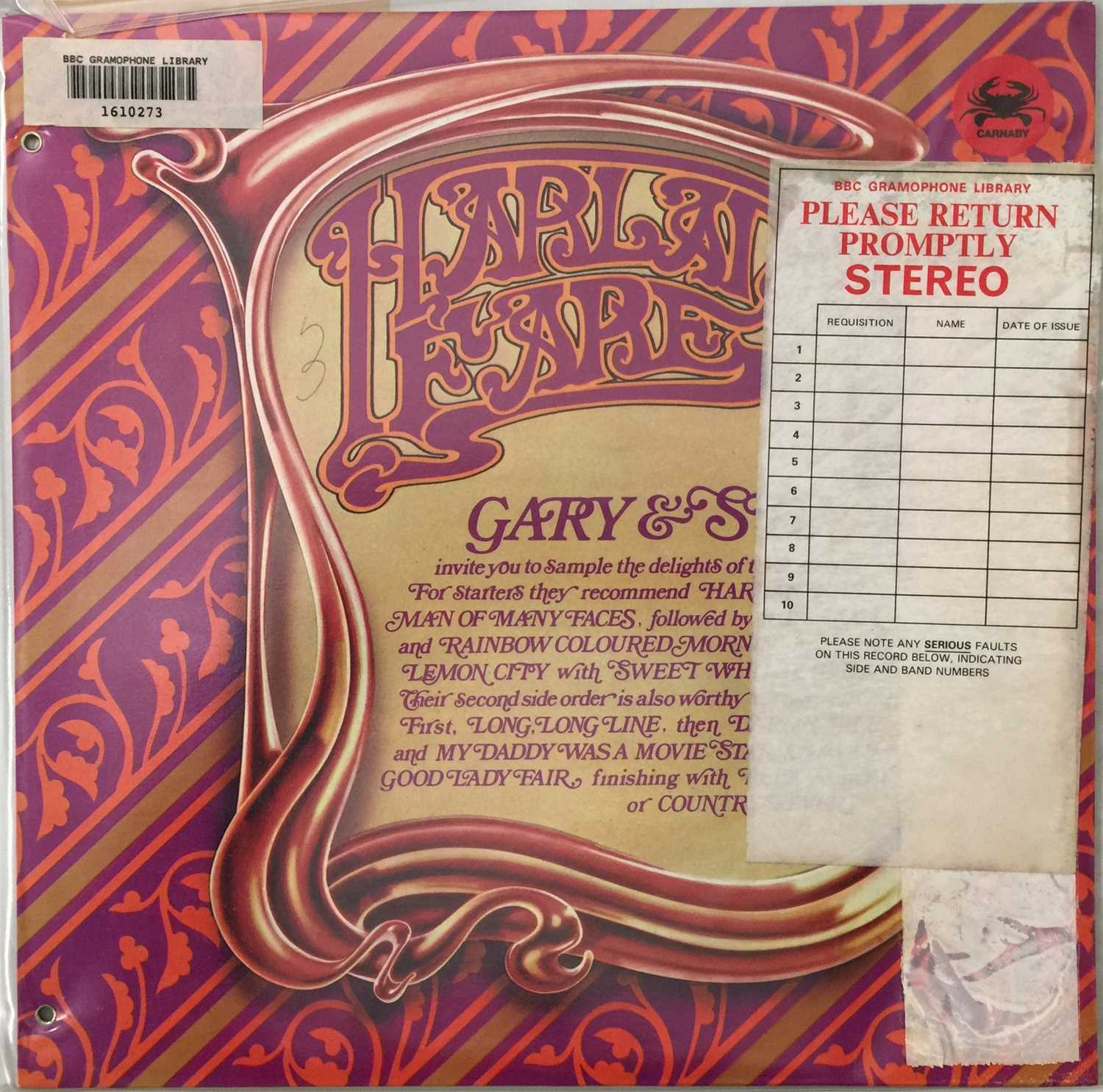 GARY & STU - HARLAN FARE LP (UK ORIGINAL - CARNABY - 6302 012) - Image 2 of 5