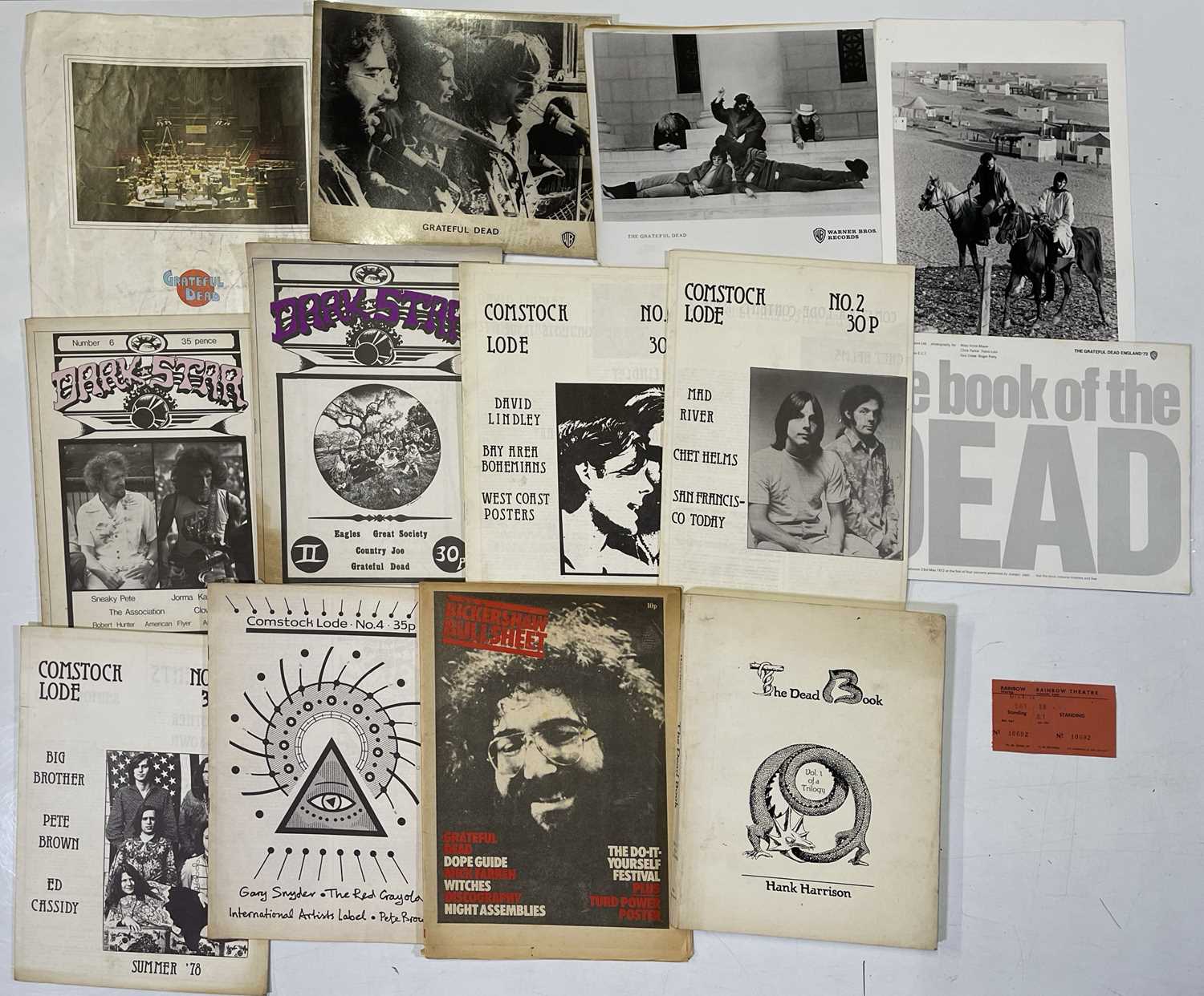 GRATEFUL DEAD - ORIGINAL PROMO PHOTOS AND MEMORABILIA INC TICKETS / PROGRAMMES.