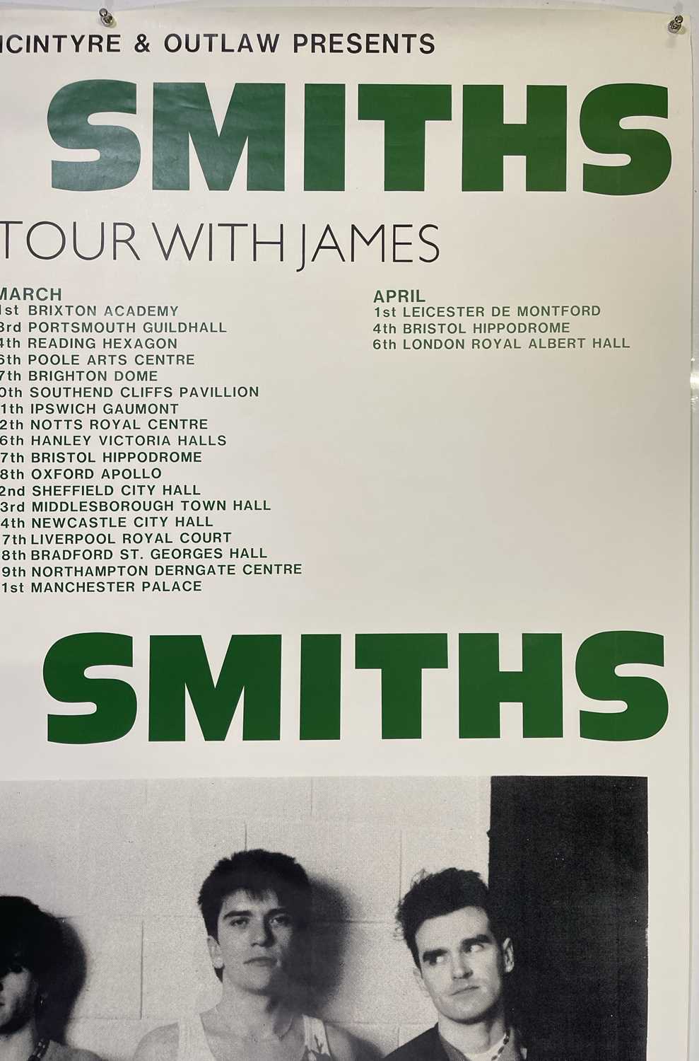 THE SMITHS ON TOUR WITH JAMES BILLBOARD POSTER - Image 5 of 5