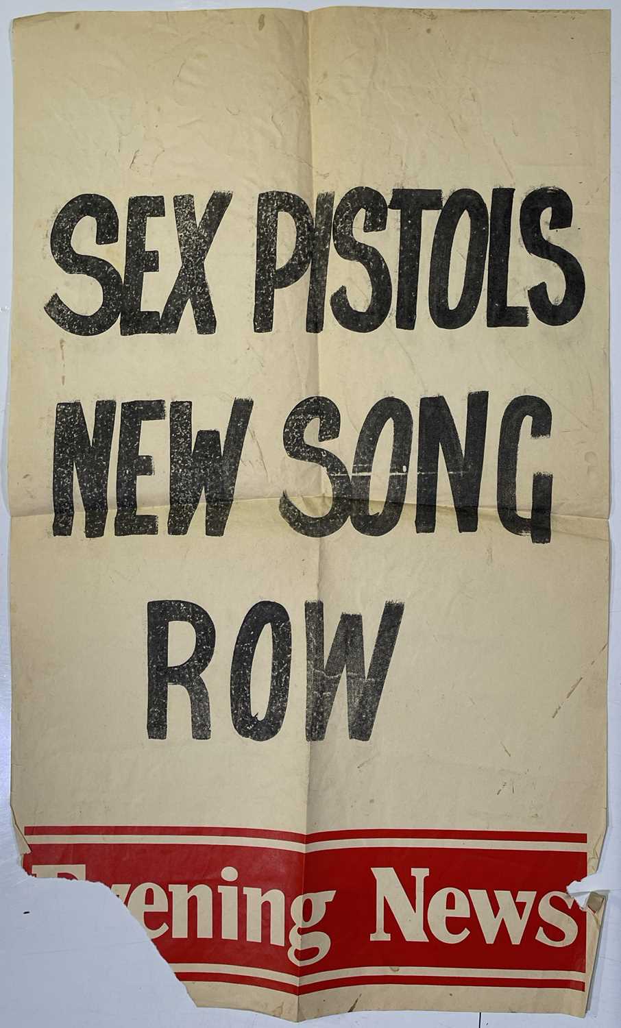 THE SEX PISTOLS - 'NEW SONG ROW' ORIGINAL NEWSPAPER BILLBOARD POSTER.