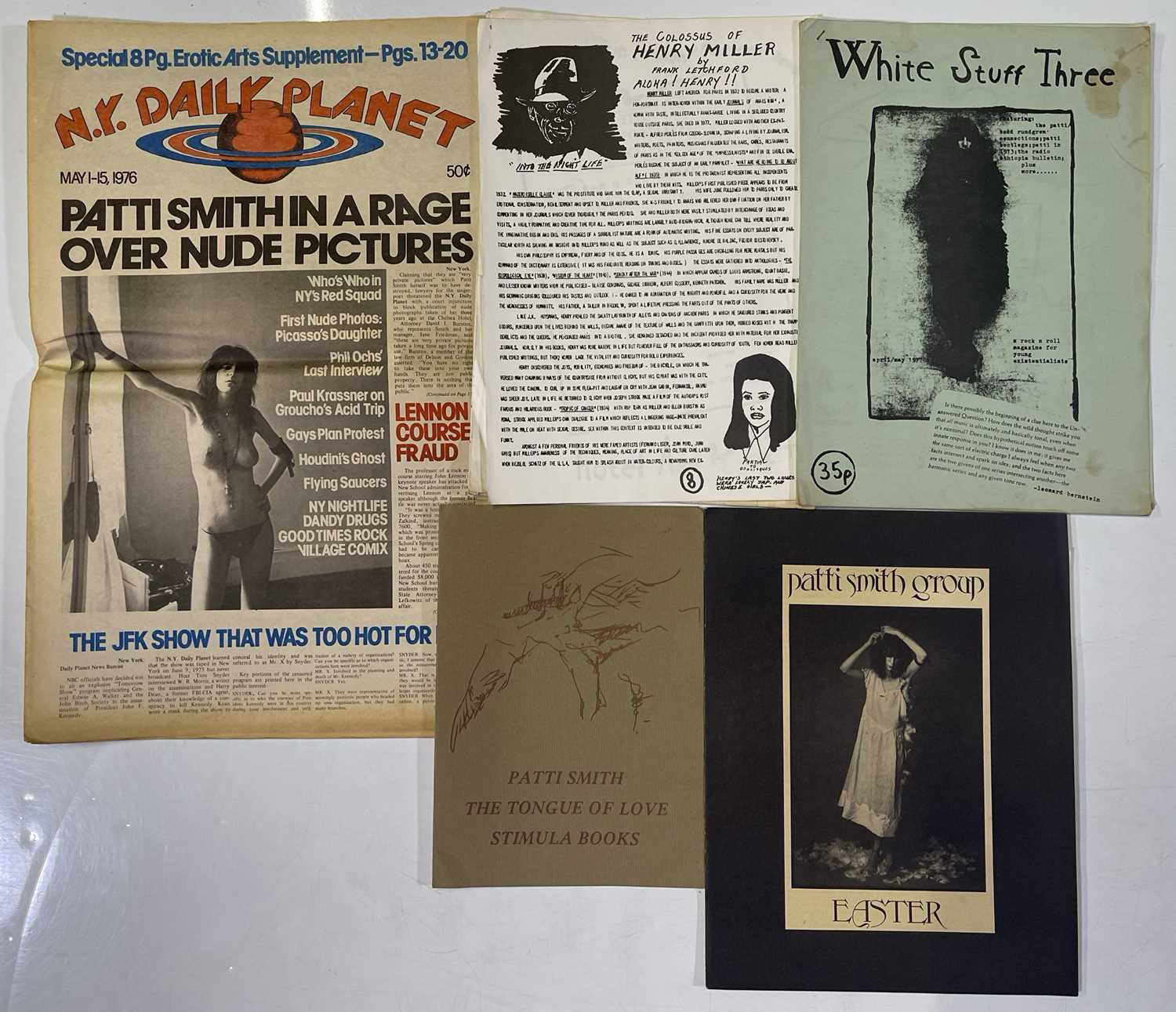 PUNK INTEREST - PATTI SMITH - ORIGINAL C 70S FANZINES AND PAPERS INC NY DAILY PLANET.