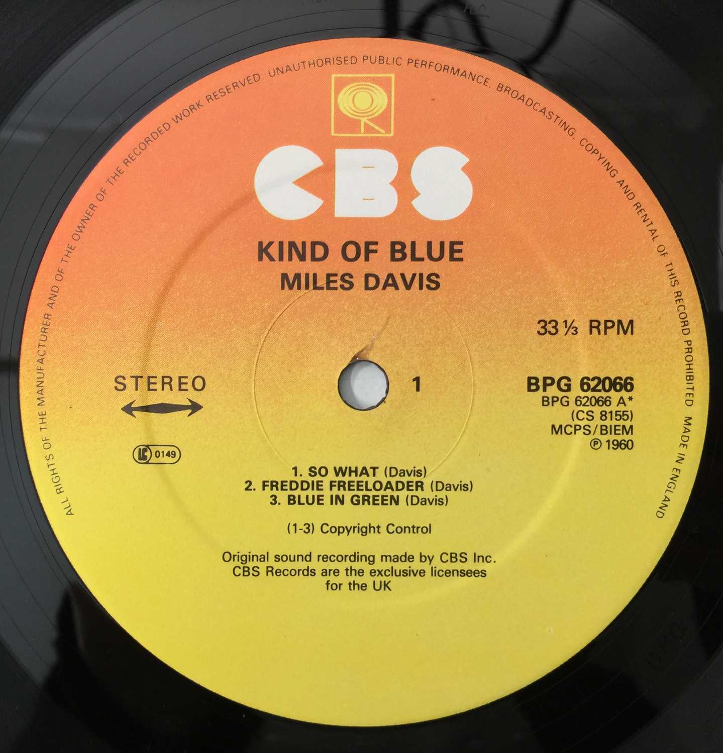 MILES DAVIS - KIND OF BLUE LP (CBS BPG 62066 - NIMBUS PRESSING) - Image 4 of 5