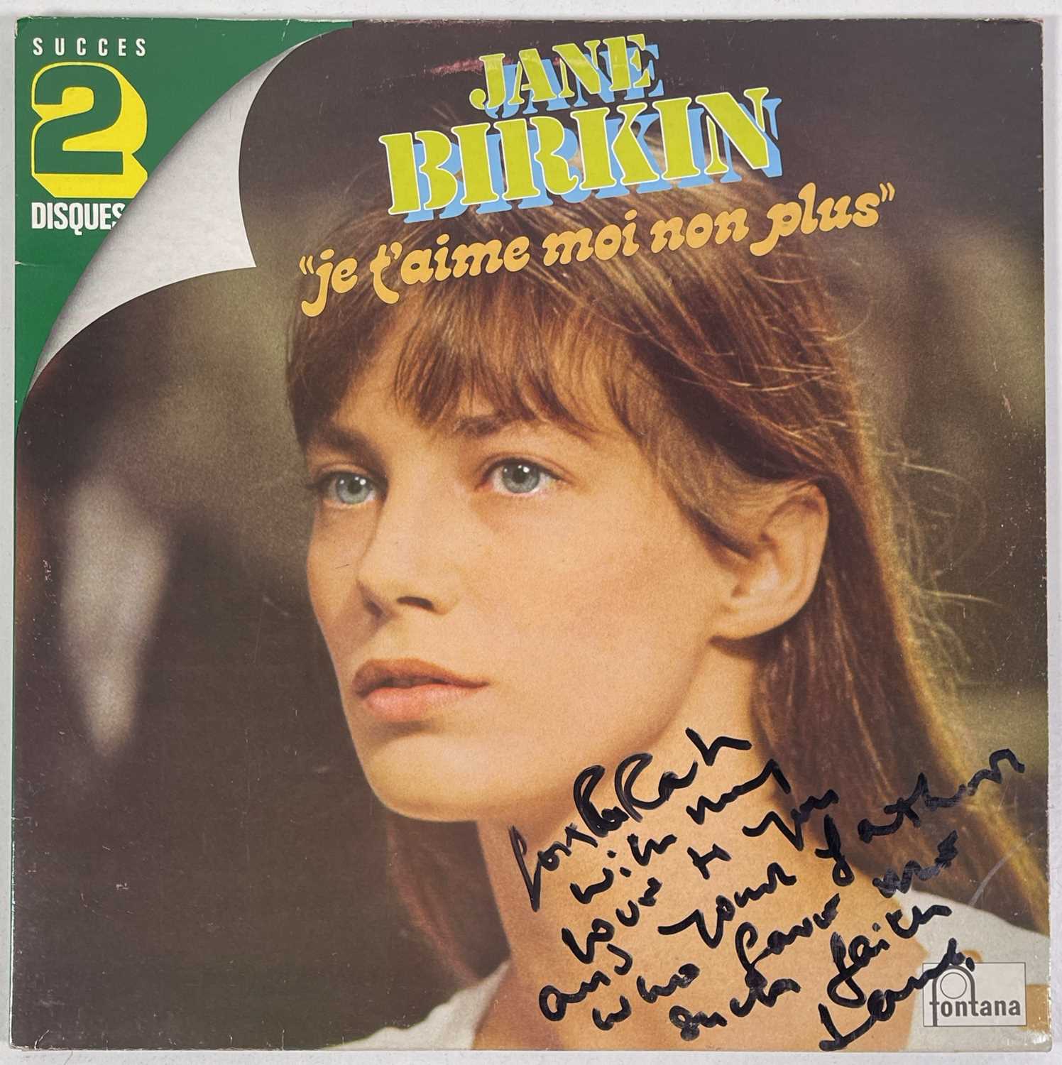 JANE BIRKIN - AN AUTOGRAPHED LP.