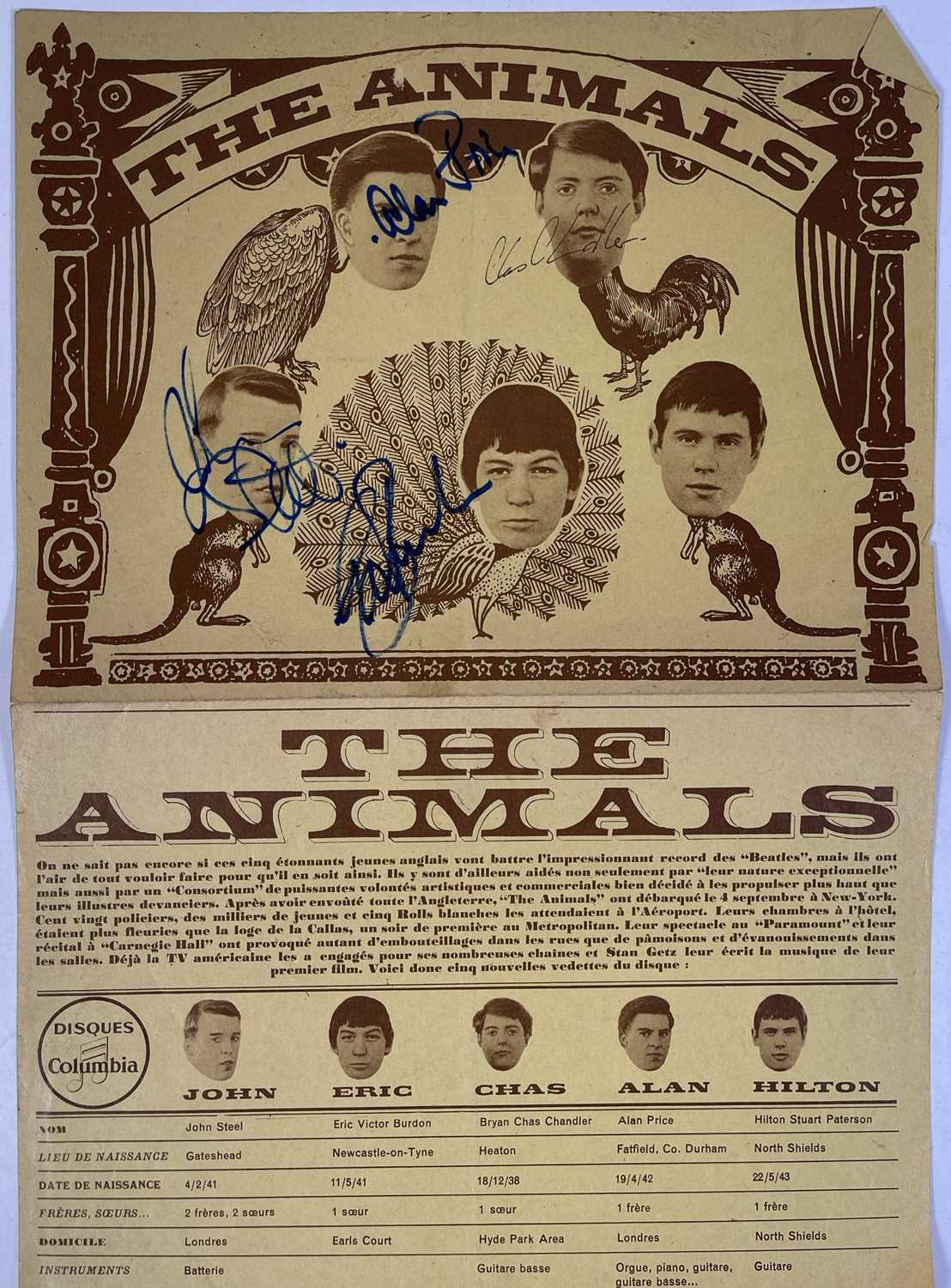 CLASSIC ROCK - SIGNED ITEMS INC ANIMALS / CANNED HEAT / THE MOVE. - Bild 2 aus 4