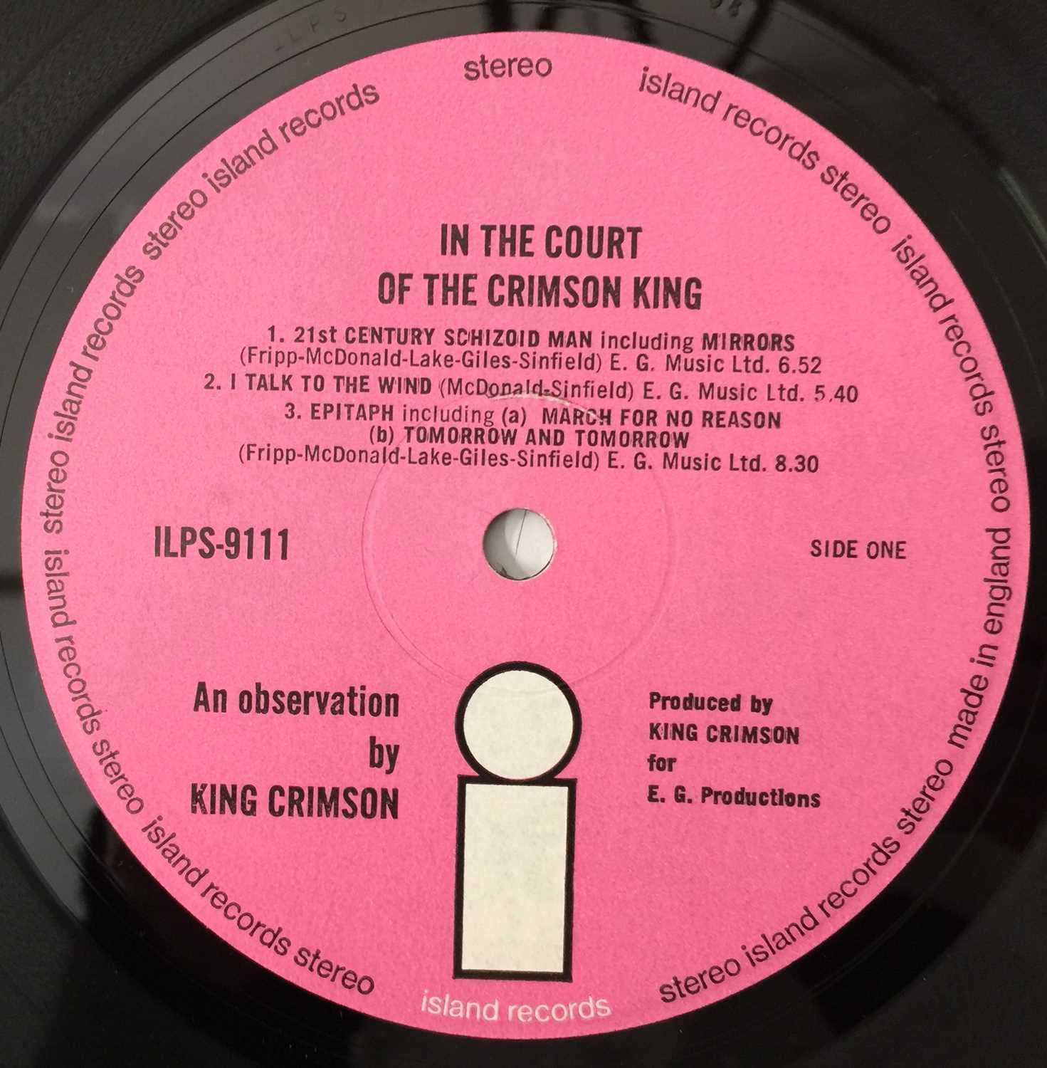 KING CRIMSON - IN THE COURT OF THE CRIMSON KING LP (ORIGINAL ISLAND - ILPS-9111 A2/B4) - Image 4 of 6