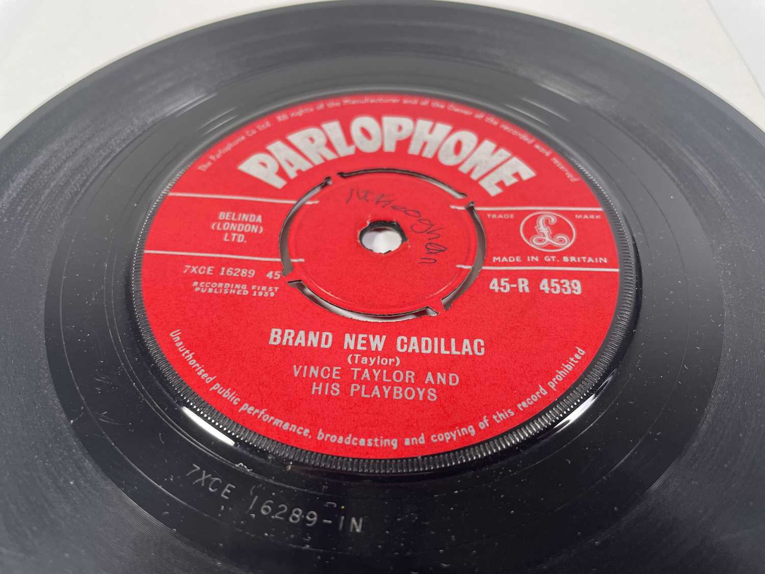 VINCE TAYLOR AND HIS PLAYBOYS - BRAND NEW CADILLAC 7" (ORIGINAL UK COPY - PARLOPHONE 45-R 4539) - Image 2 of 4