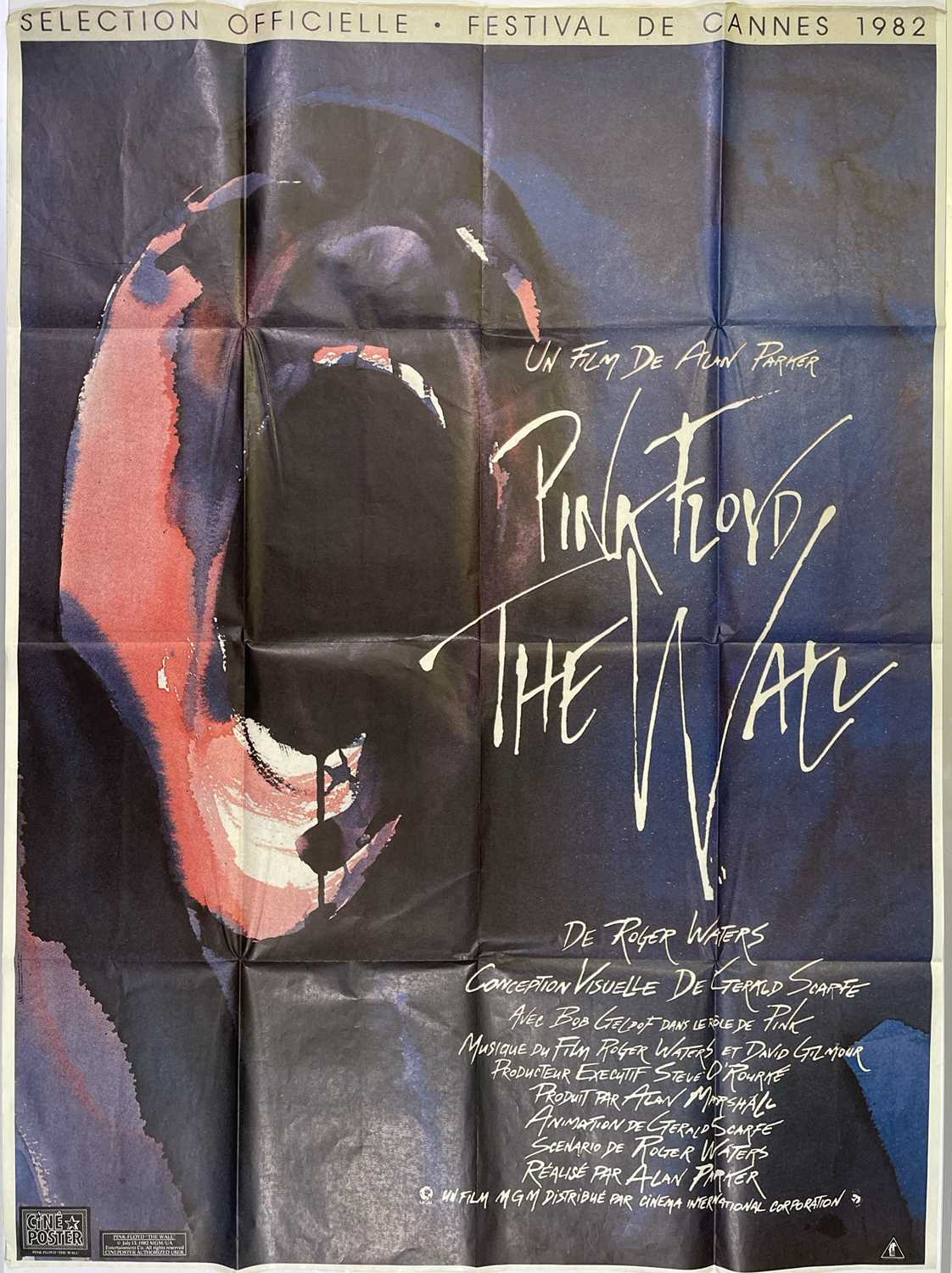 PINK FLOYD - ORIGINAL 1982 CANNES 'THE WALL' BILLBOARD SIZE POSTER.