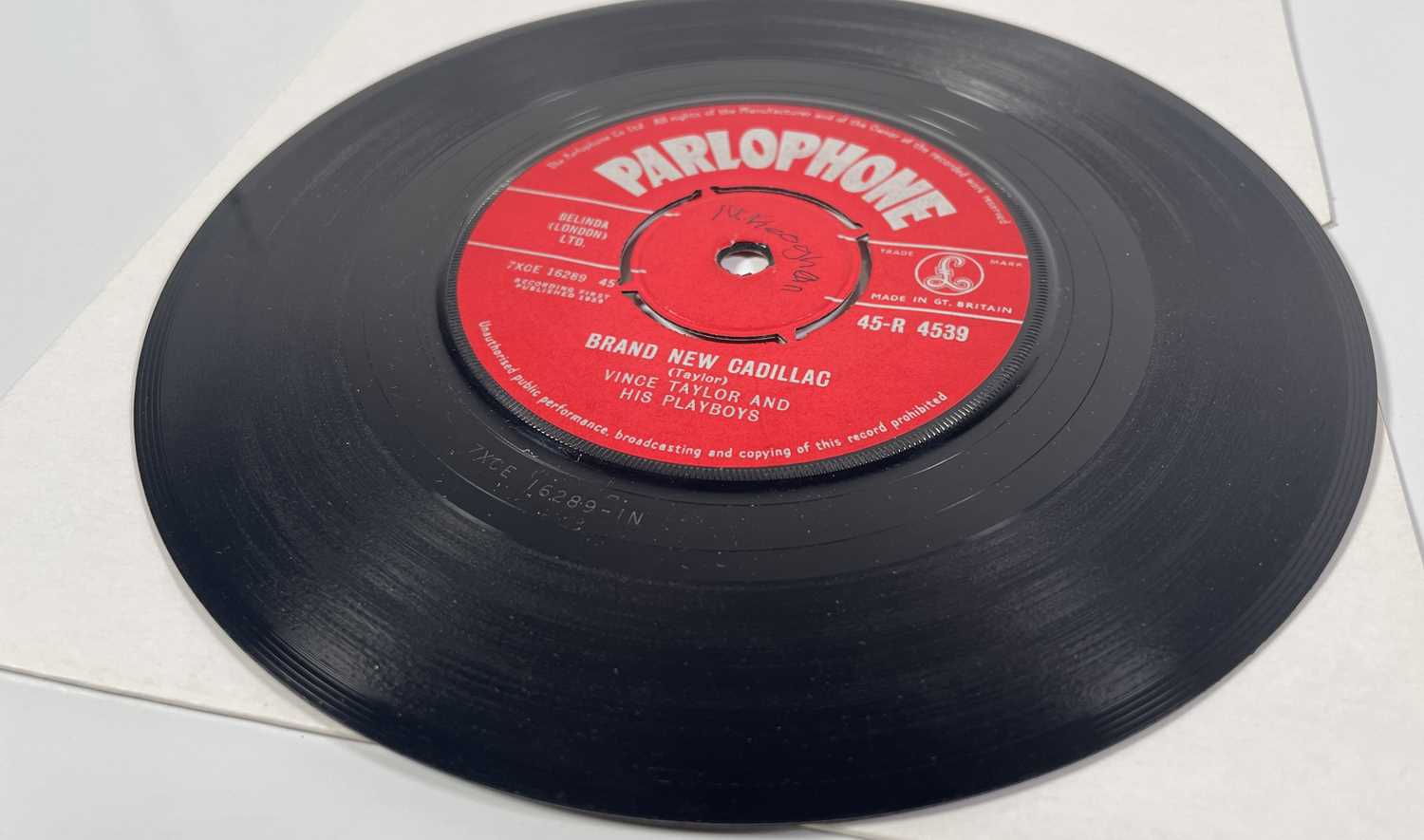 VINCE TAYLOR AND HIS PLAYBOYS - BRAND NEW CADILLAC 7" (ORIGINAL UK COPY - PARLOPHONE 45-R 4539)