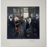 OASIS - MICHAEL SPENCER JONES TWICE SIGNED 'SUPERSONIC' LIMITED EDITION PHOTO PRINT.