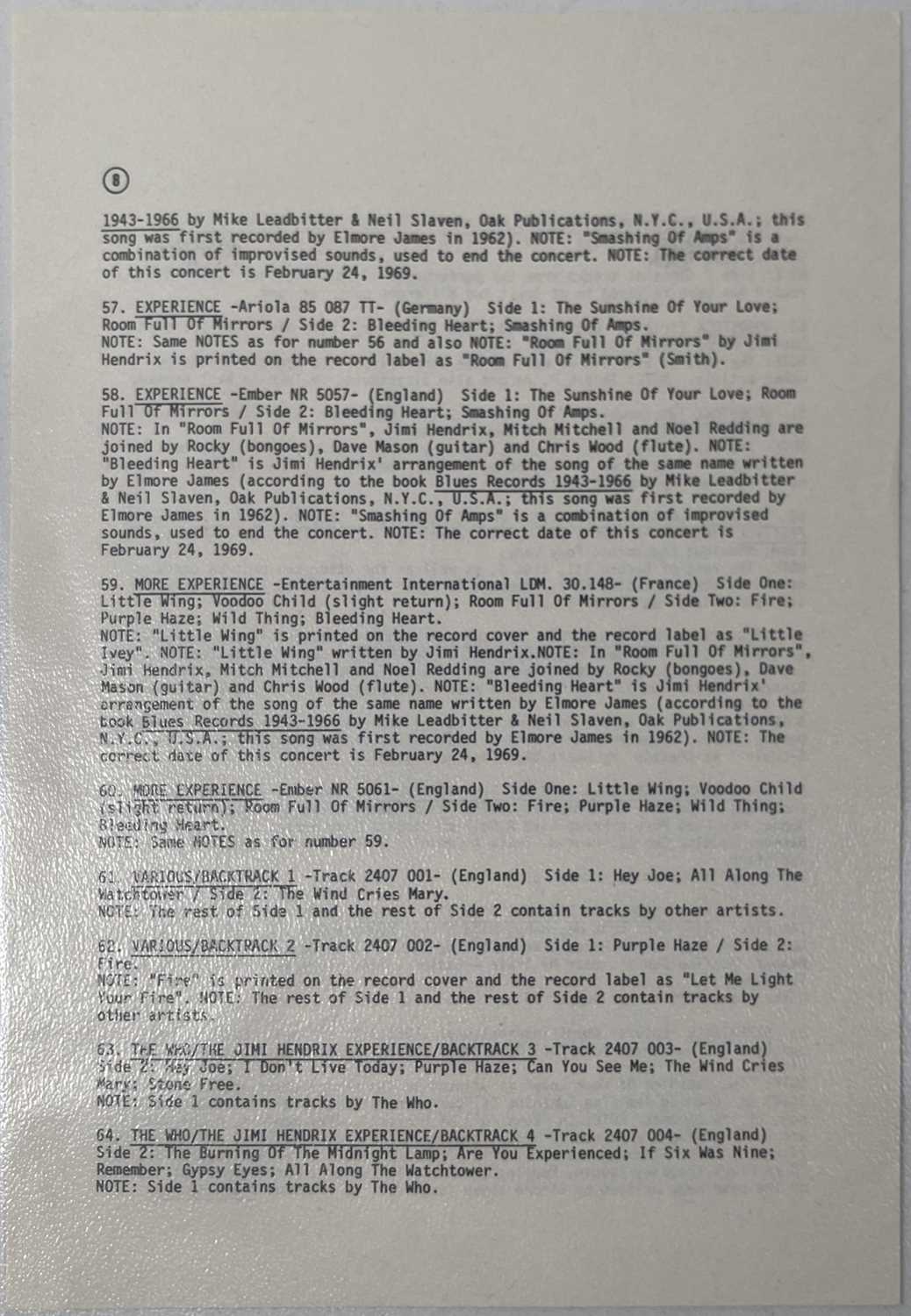 JIMI HENDRIX - AN ORIGINAL AND COMPLETE 1974 FAN CLUB NEWSLETTER. - Image 16 of 16