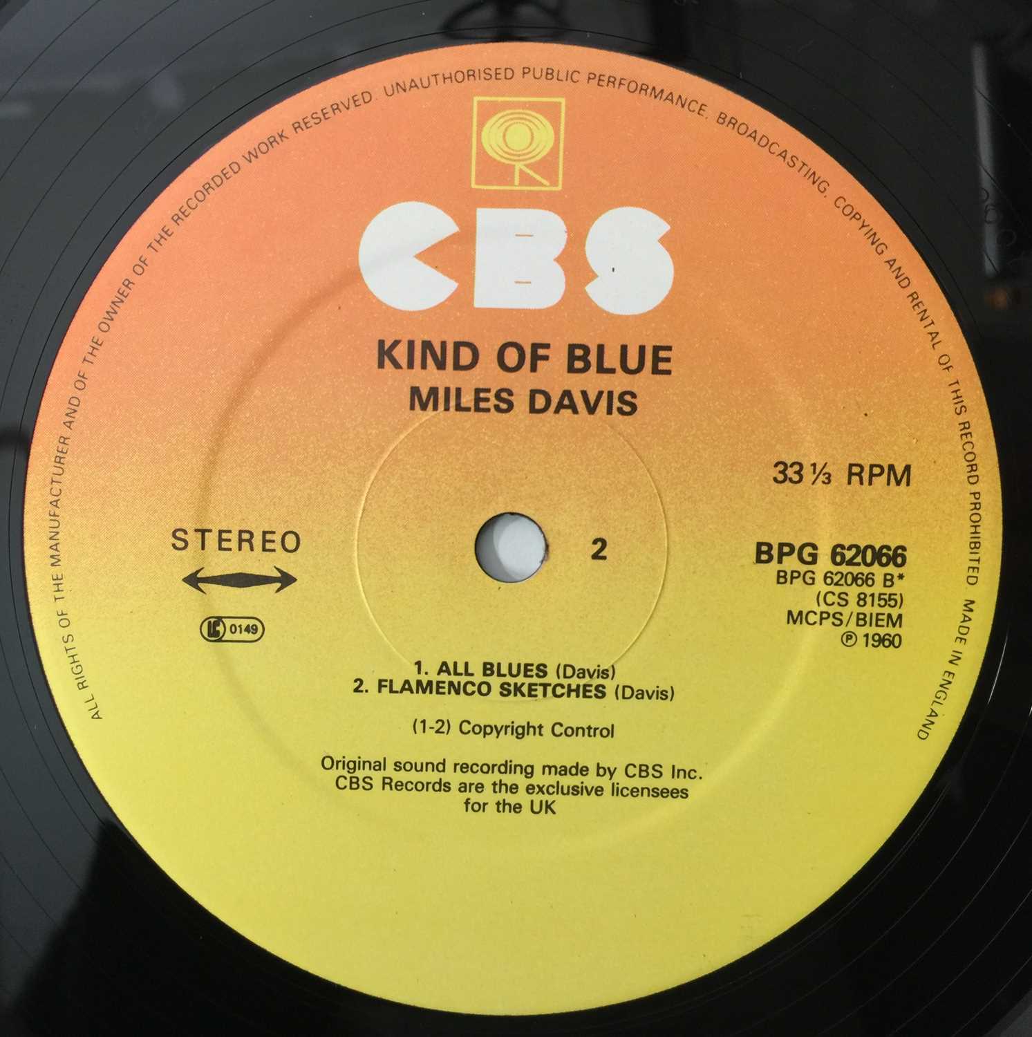 MILES DAVIS - KIND OF BLUE LP (CBS BPG 62066 - NIMBUS PRESSING) - Image 5 of 5