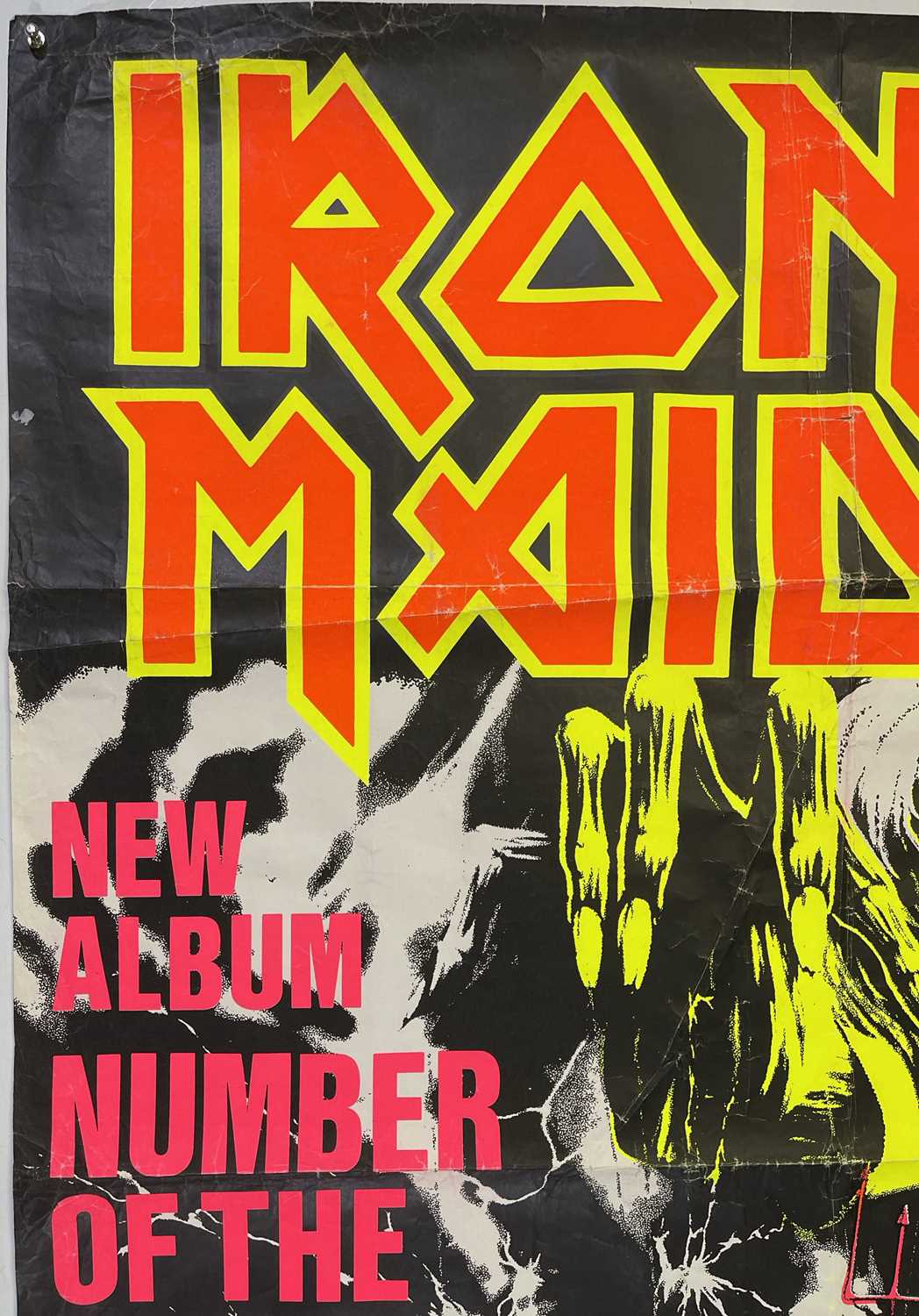 IRON MAIDEN - ORIGINAL 1982 'NUMBER OF THE BEAST' BILLBOARD POSTER. - Image 3 of 5